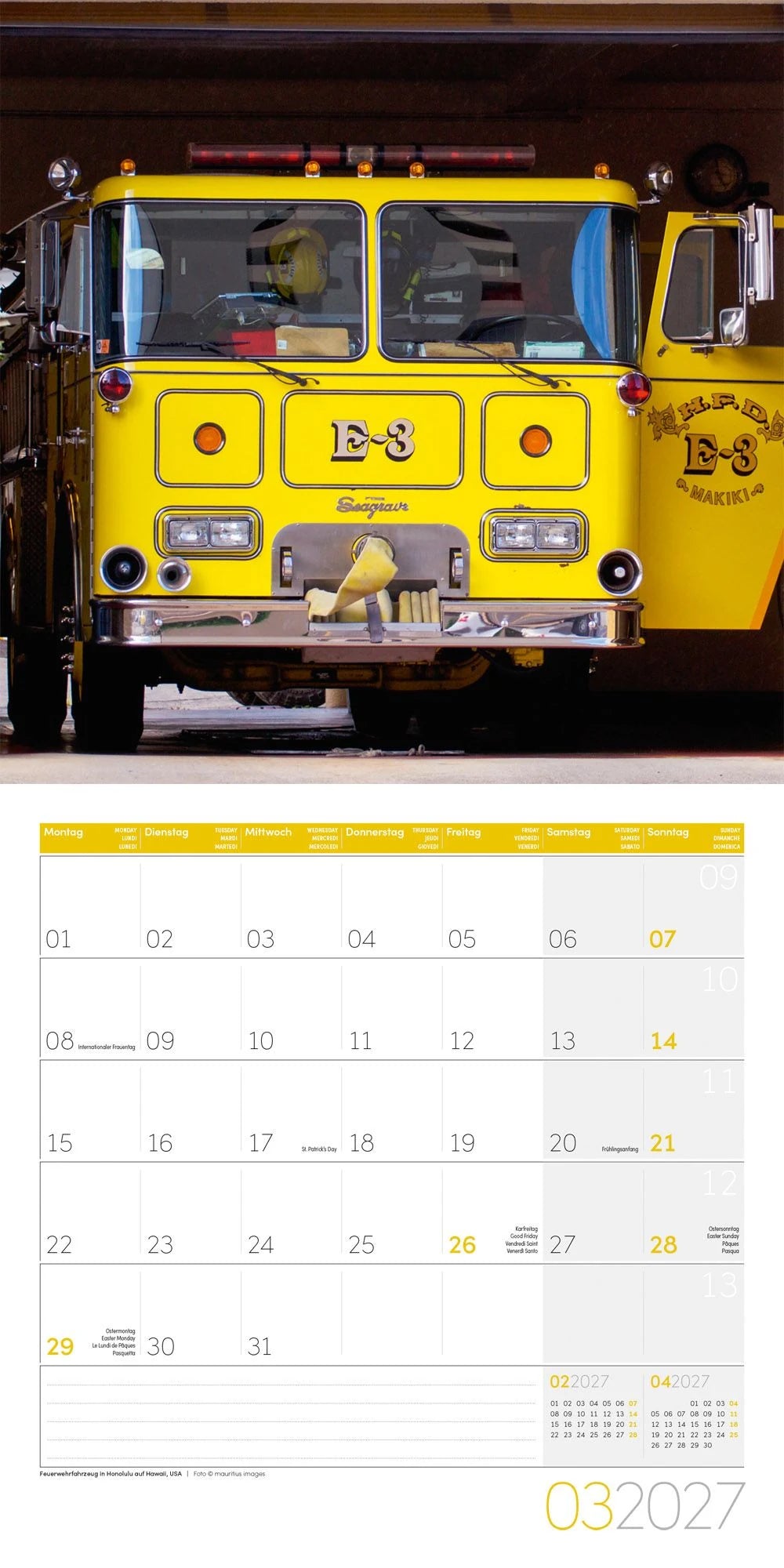 Feuerwehr Kalender 2027 - 30x30 - Art12 – Ansicht