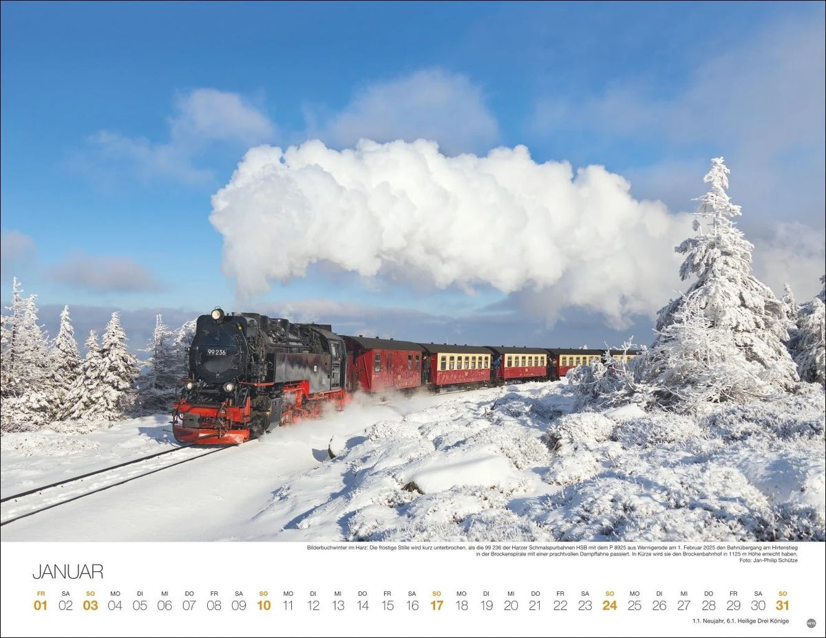 Feurige Dampfloks Posterkalender 2027 – Ansicht