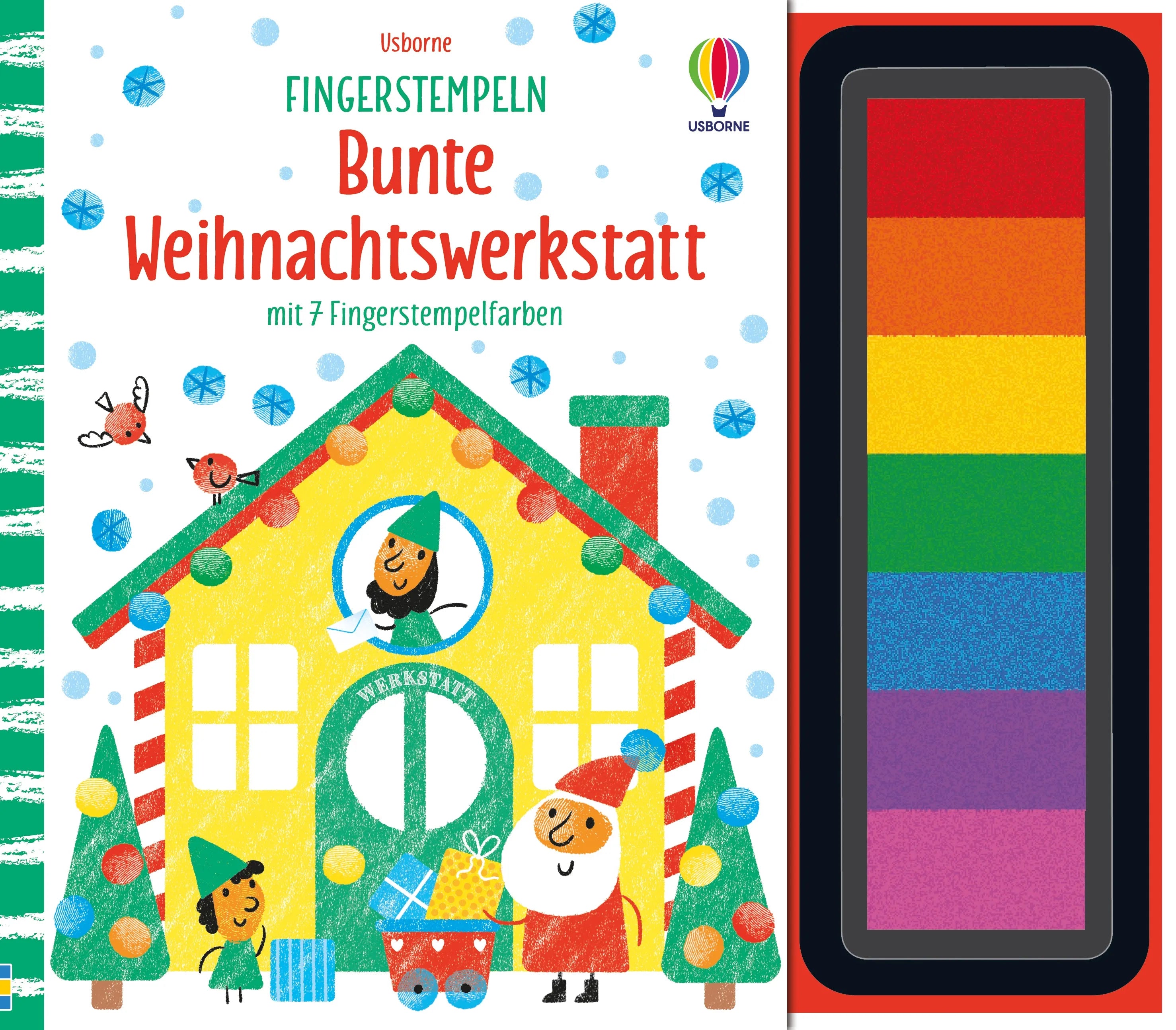 Buchcover von 'Fingerstempeln: Bunte Weihnachtswerkstatt' - Gebundene Ausgabe von Fiona Watt