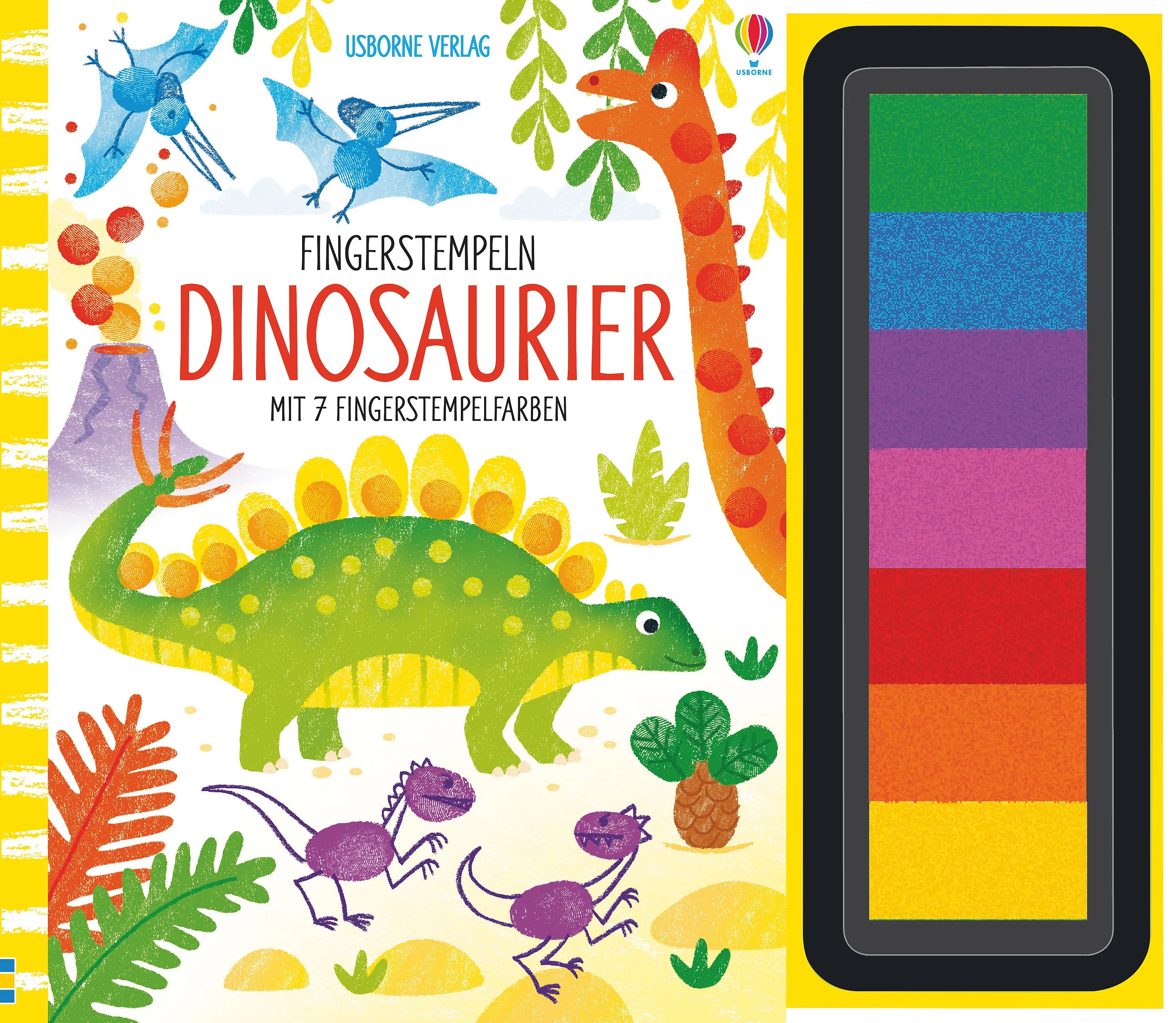 Buchcover von 'Fingerstempeln: Dinosaurier' - Gebundene Ausgabe von Fiona Watt