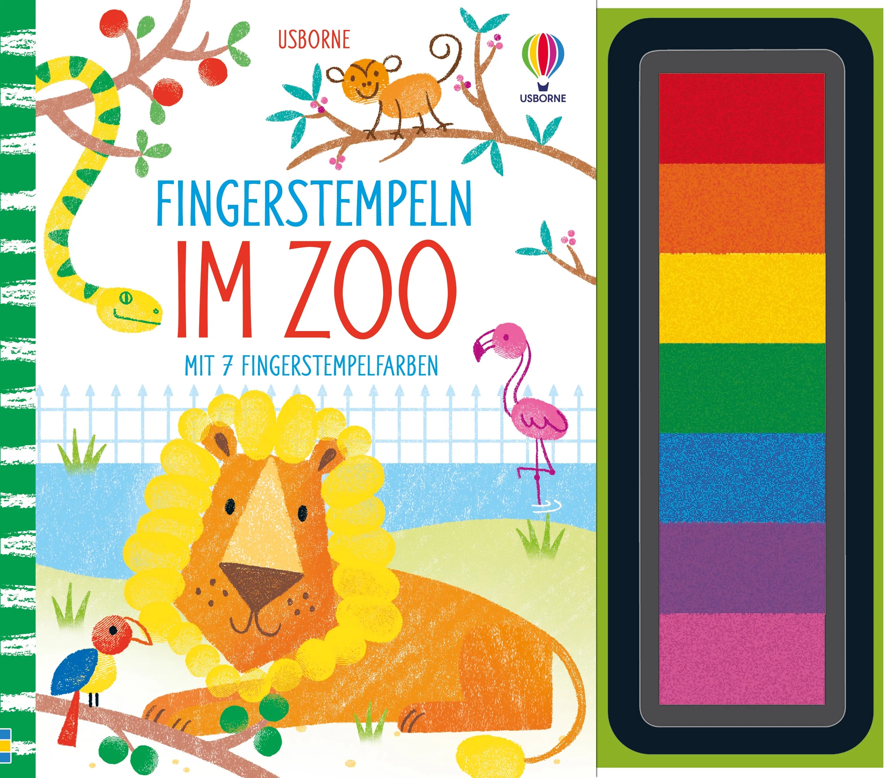 Buchcover von 'Fingerstempeln: Im Zoo' - Gebundene Ausgabe von Fiona Watt