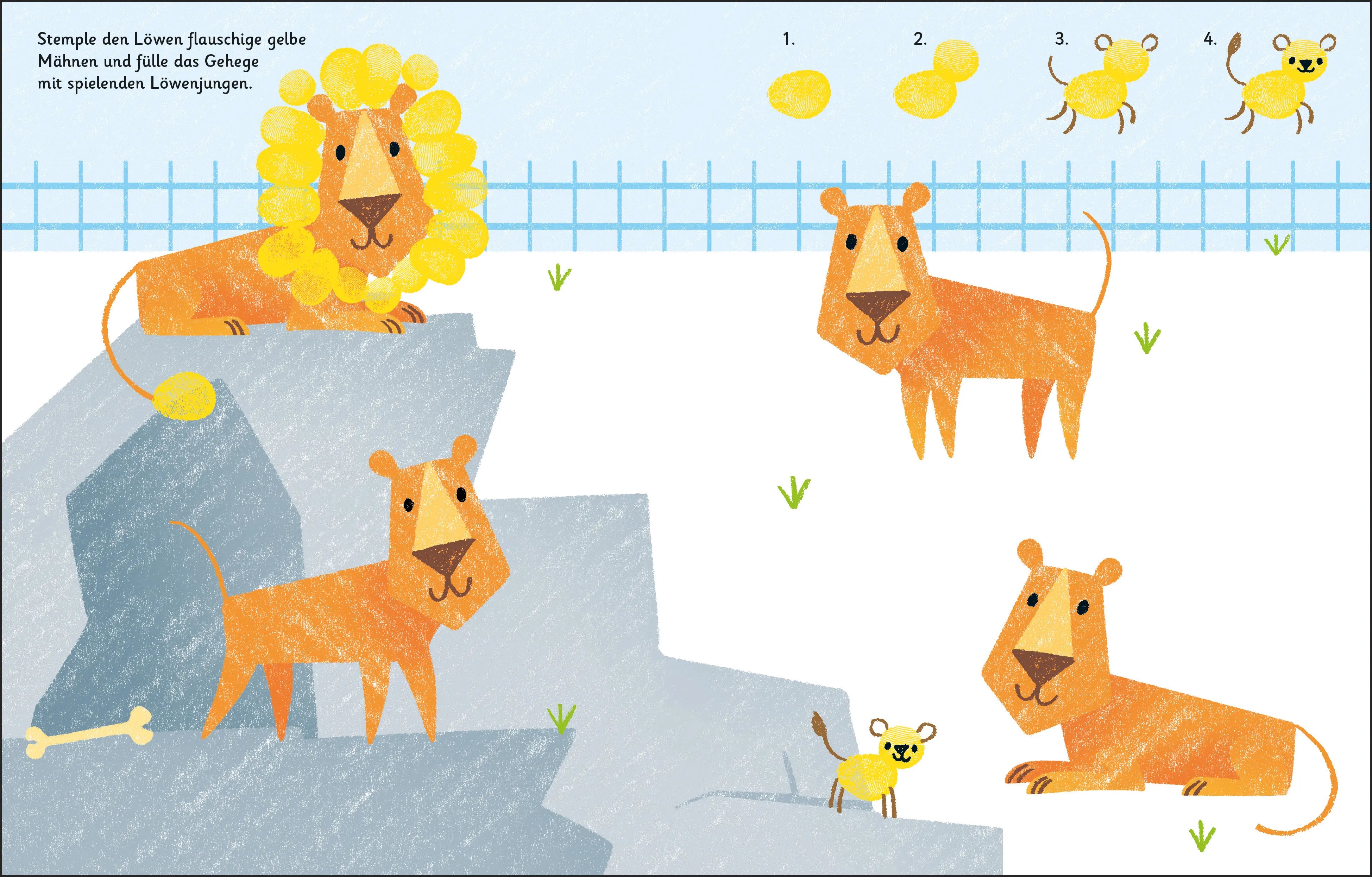 Produktansicht: Fingerstempeln: Im Zoo (Gebundene Ausgabe)