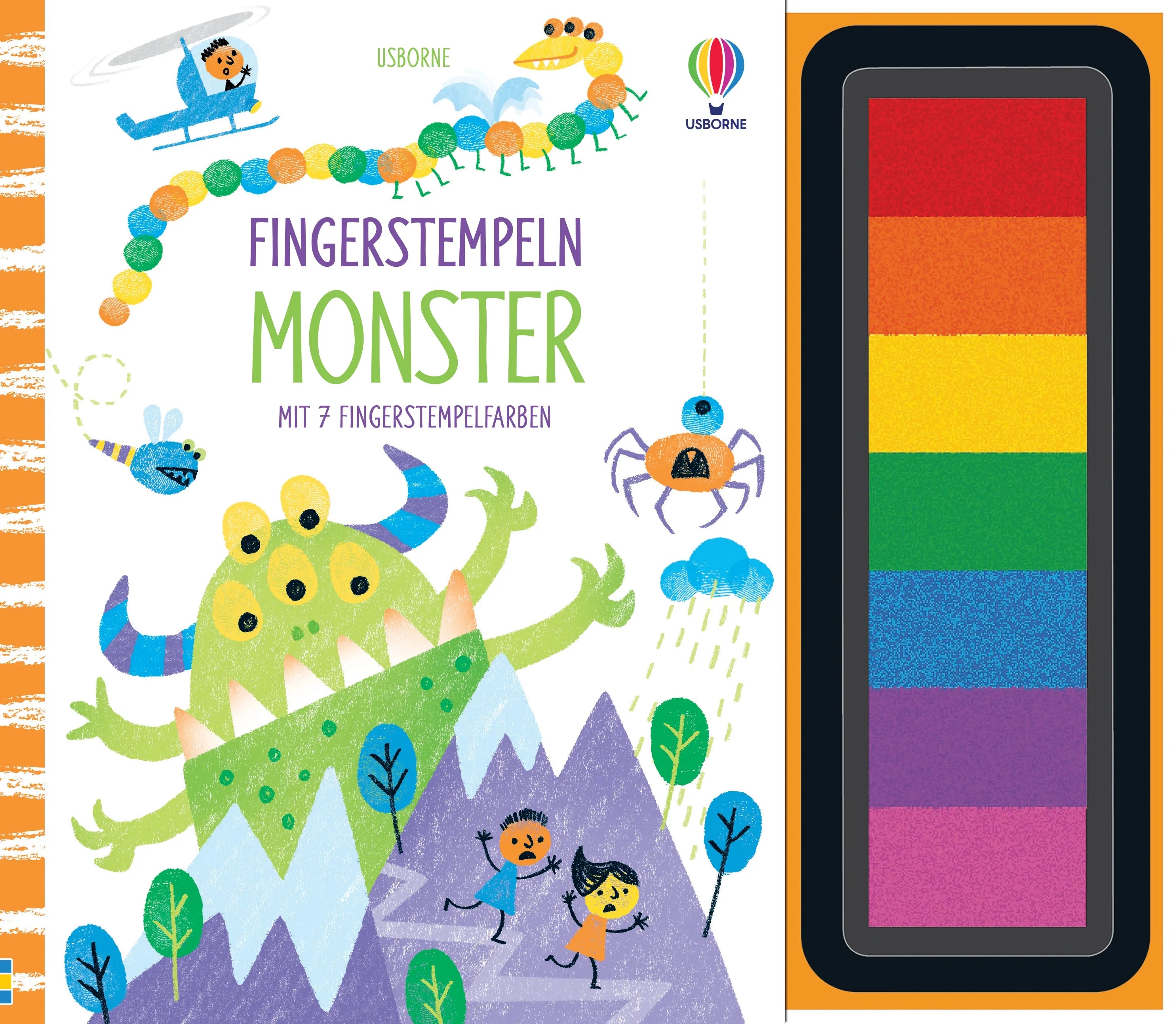 Buchcover von 'Fingerstempeln: Monster' - Gebundene Ausgabe von Fiona Watt