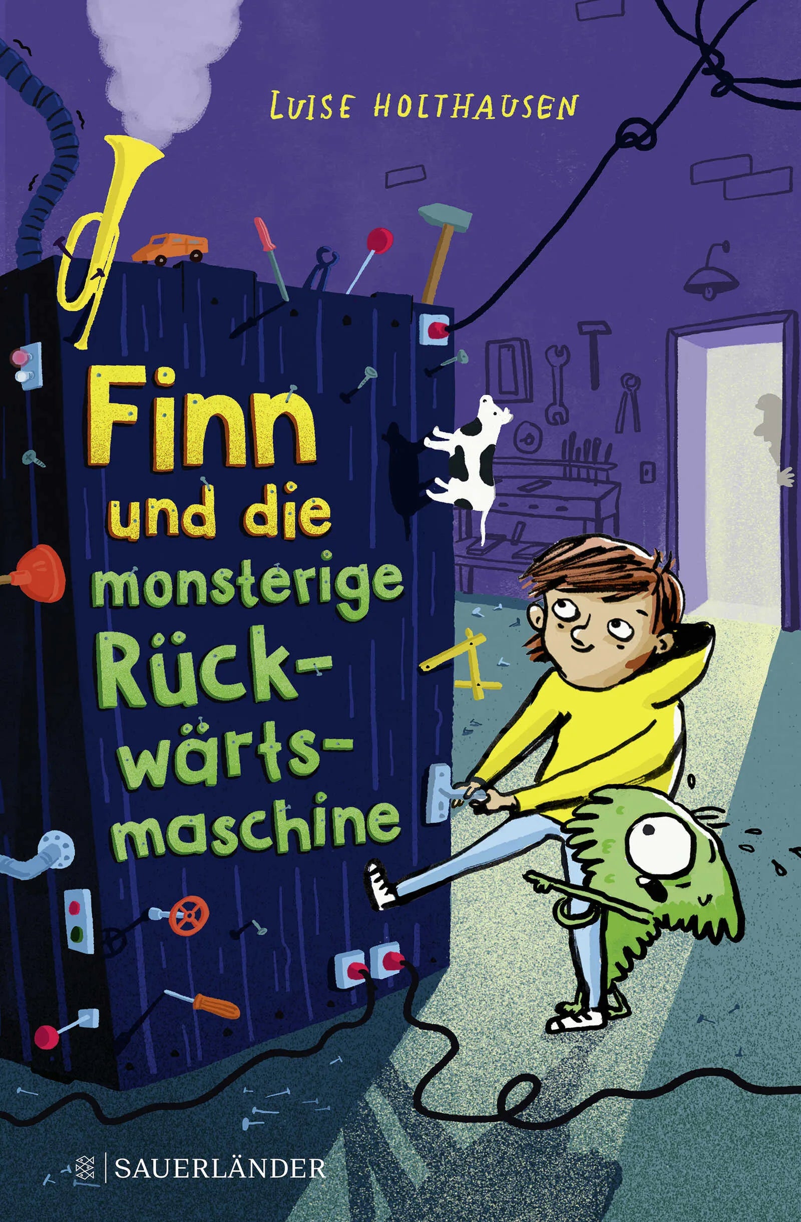 Buchcover von 'Finn und die monsterige Rückwärtsmaschine' - Gebundene Ausgabe von Luise Holthausen