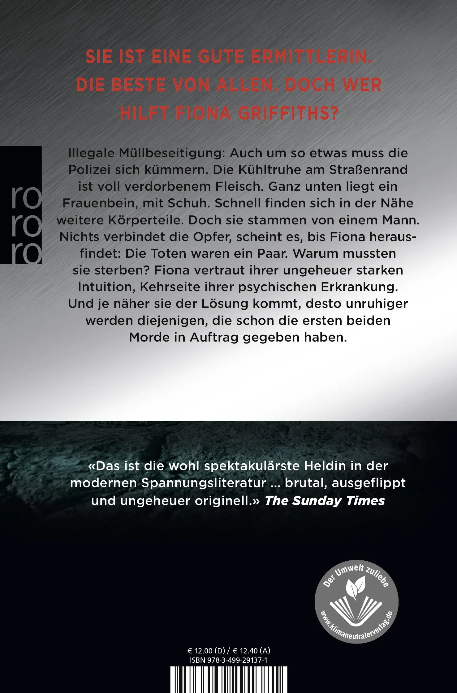 Buchrückseite von 'Fiona: Das Leben und das Sterben' mit Klappentext - Taschenbuch