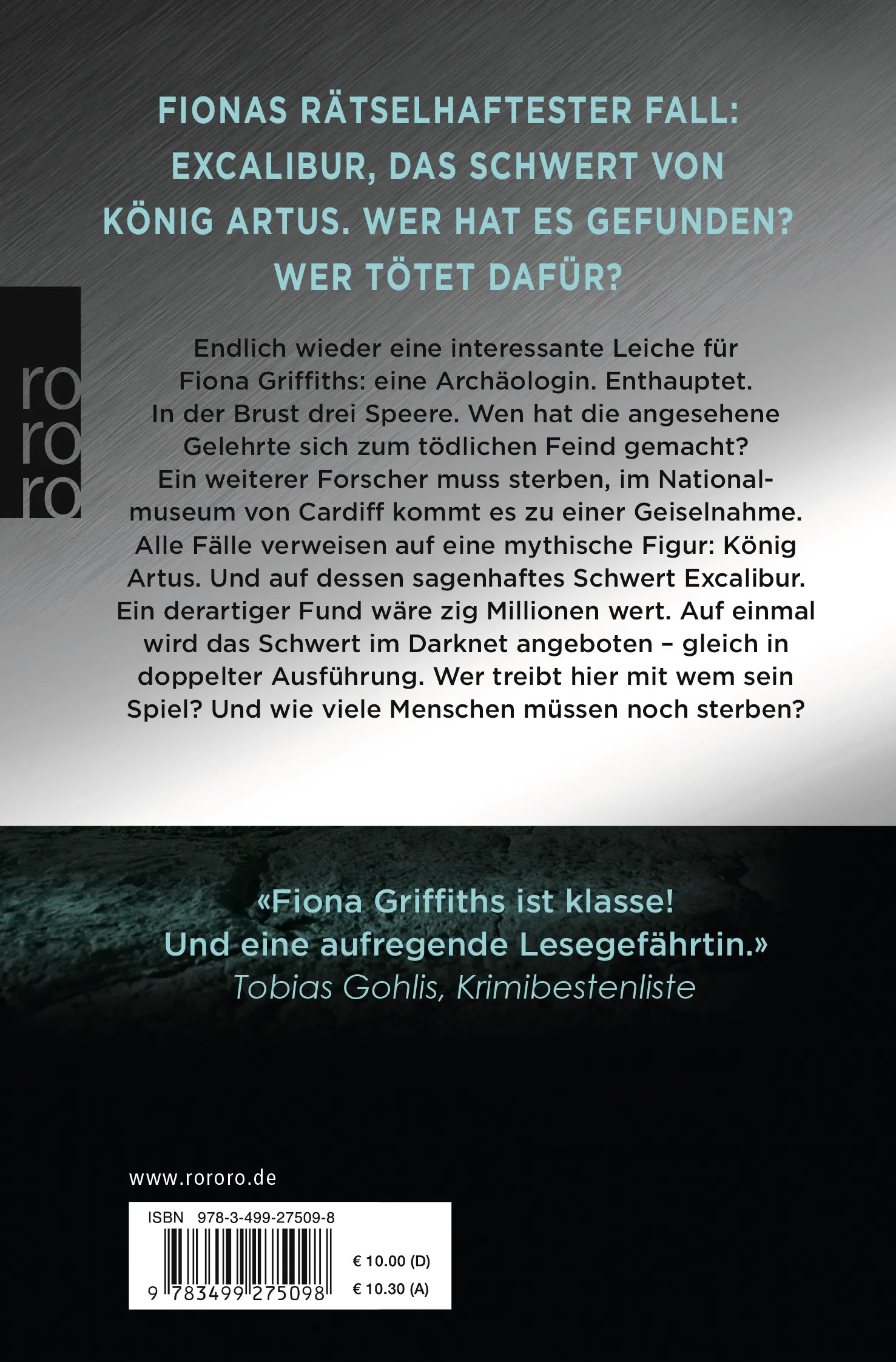 Buchrückseite von 'Fiona: Das tiefste Grab' mit Klappentext - Taschenbuch