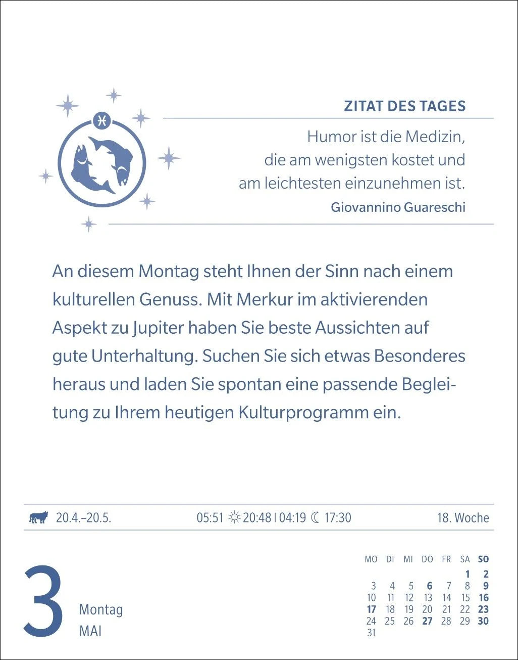 Fische Sternzeichenkalender 2027 - Tagesabreißkalender - Ihr Horoskop für jeden Tag – Ansicht