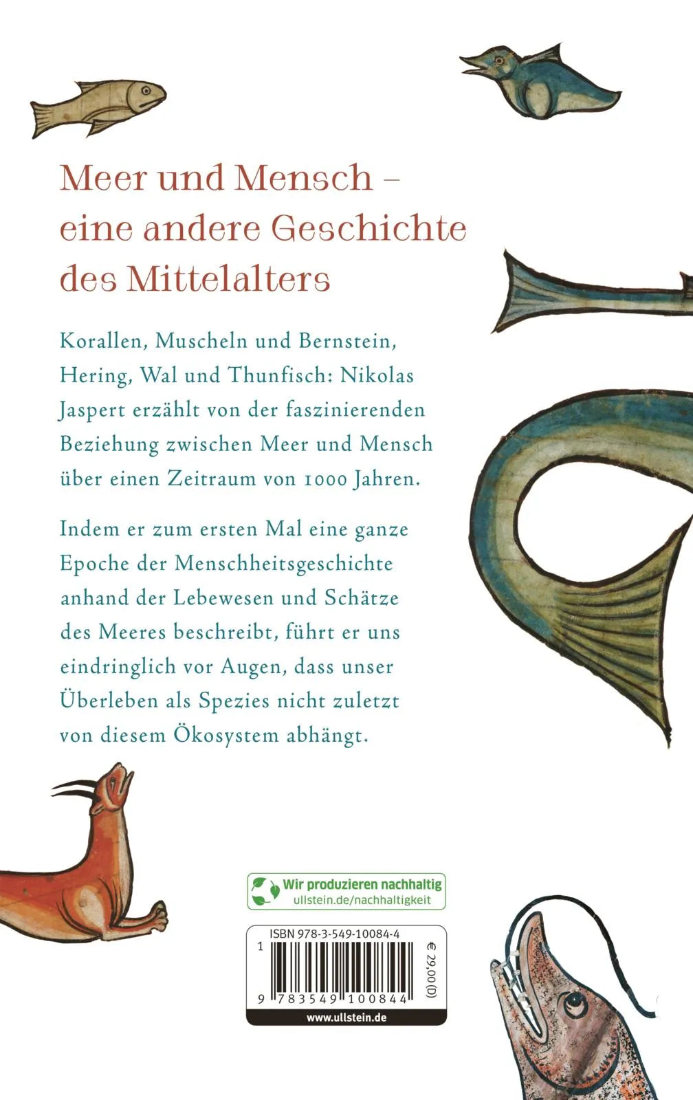 Buchrückseite von 'Fischer, Perle, Walrosszahn – Das Meer im Mittelalter' mit Klappentext - Gebundene Ausgabe