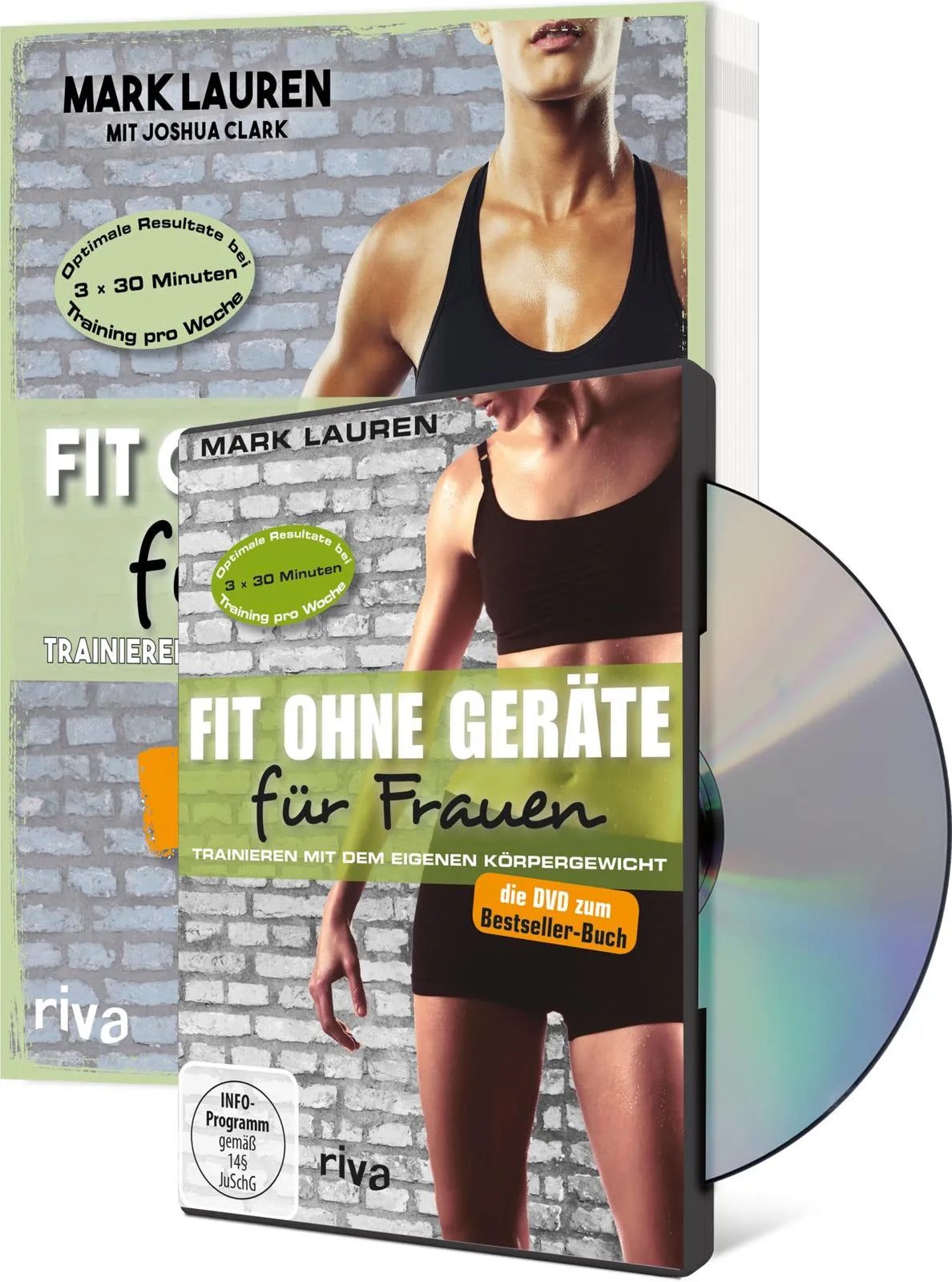 Buchcover von 'Fit ohne Geräte für Frauen Buch + DVD - Bundle' - Taschenbuch von Joshua Clark
