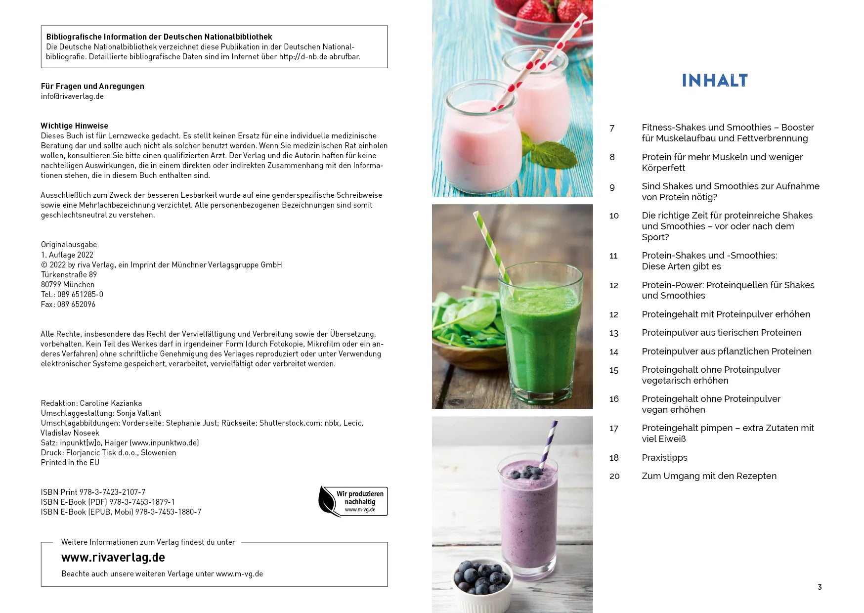 Innenansicht von 'Fitness-Shakes und -Smoothies' - Taschenbuch