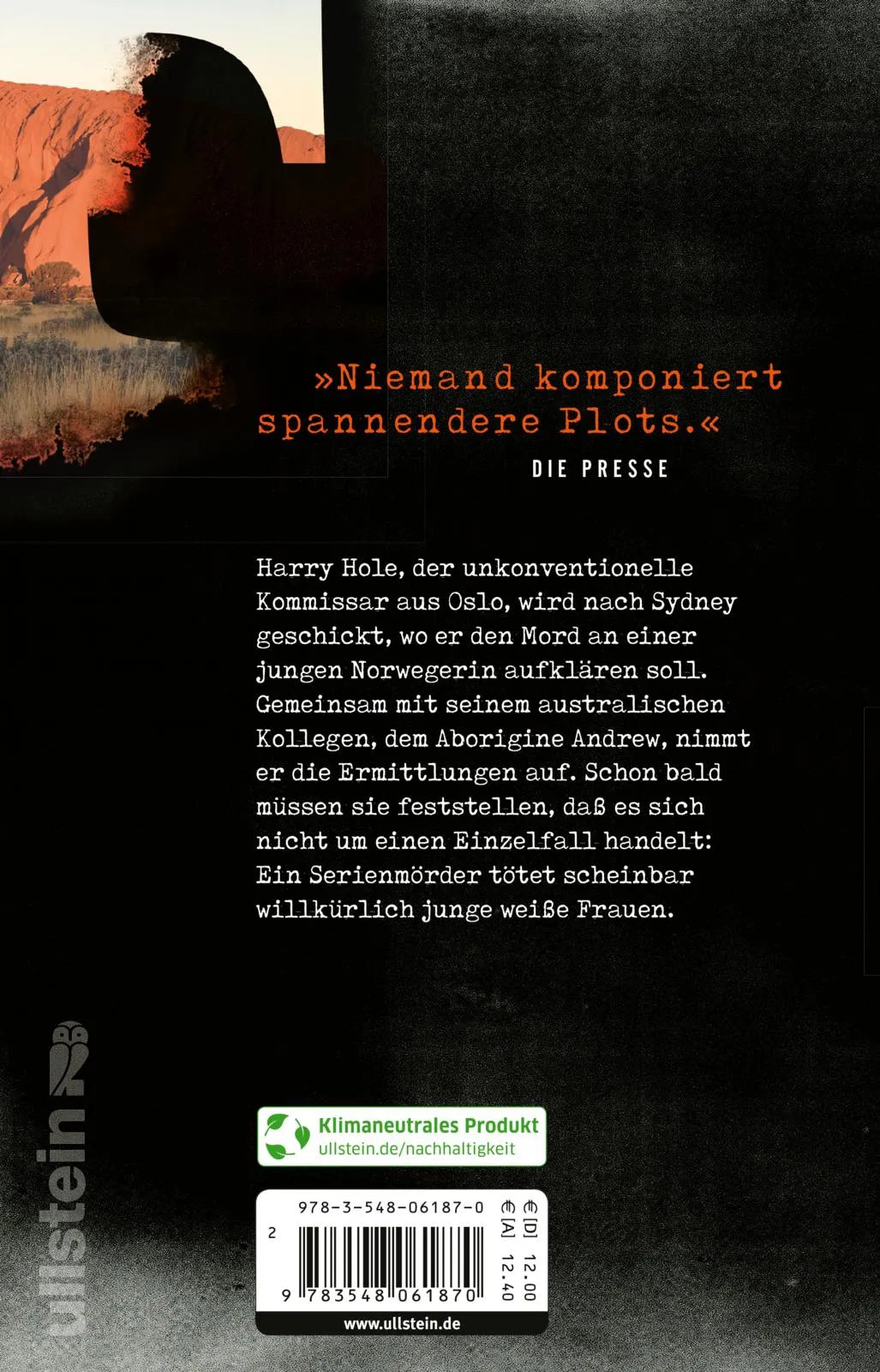 Buchrückseite von 'Fledermausmann' mit Klappentext - Taschenbuch