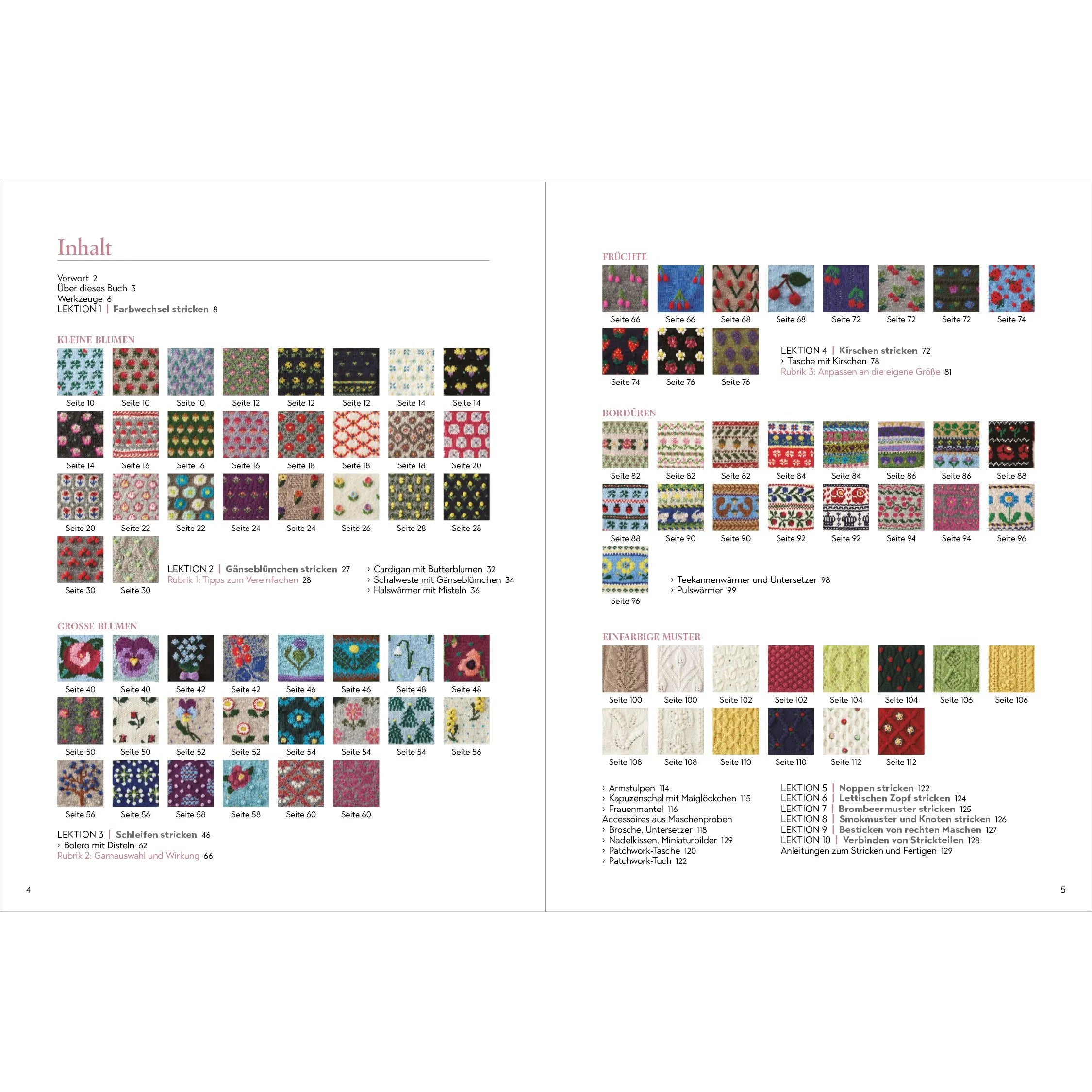 Detailansicht: Floral Stricken. Die Mustersammlung (Taschenbuch)