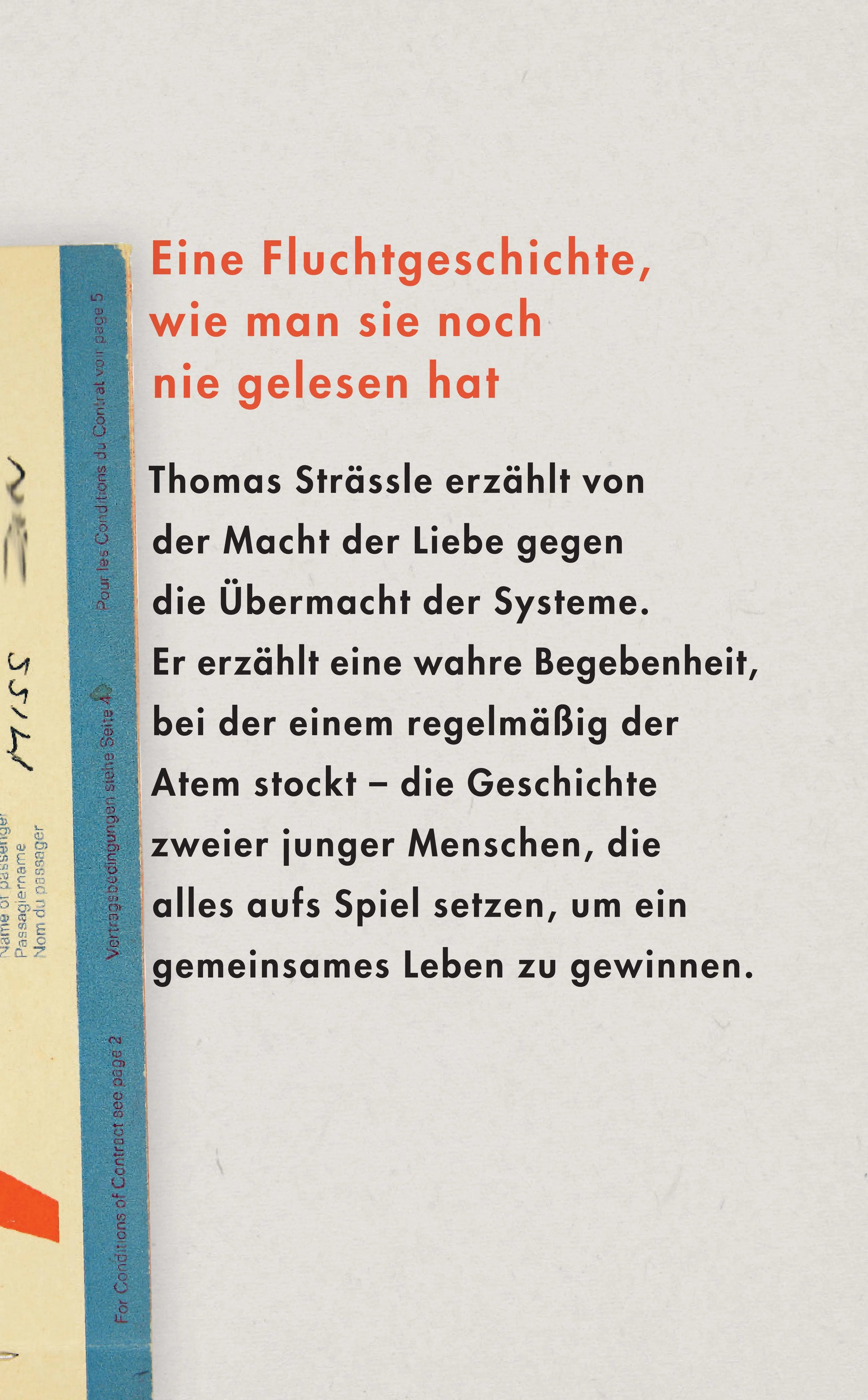Buchrückseite von 'Fluchtnovelle' mit Klappentext - Gebundene Ausgabe