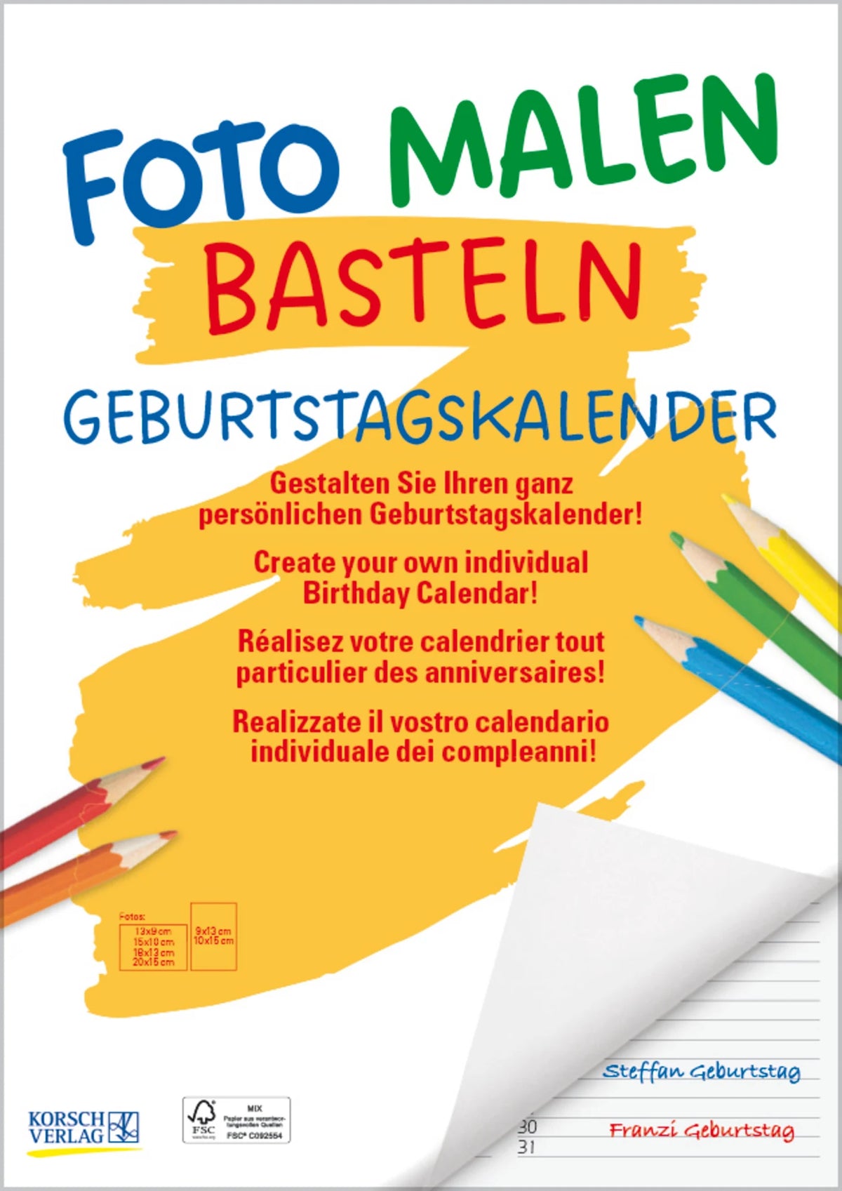 Bastelkalender: FMB Geburtstagskalender A4