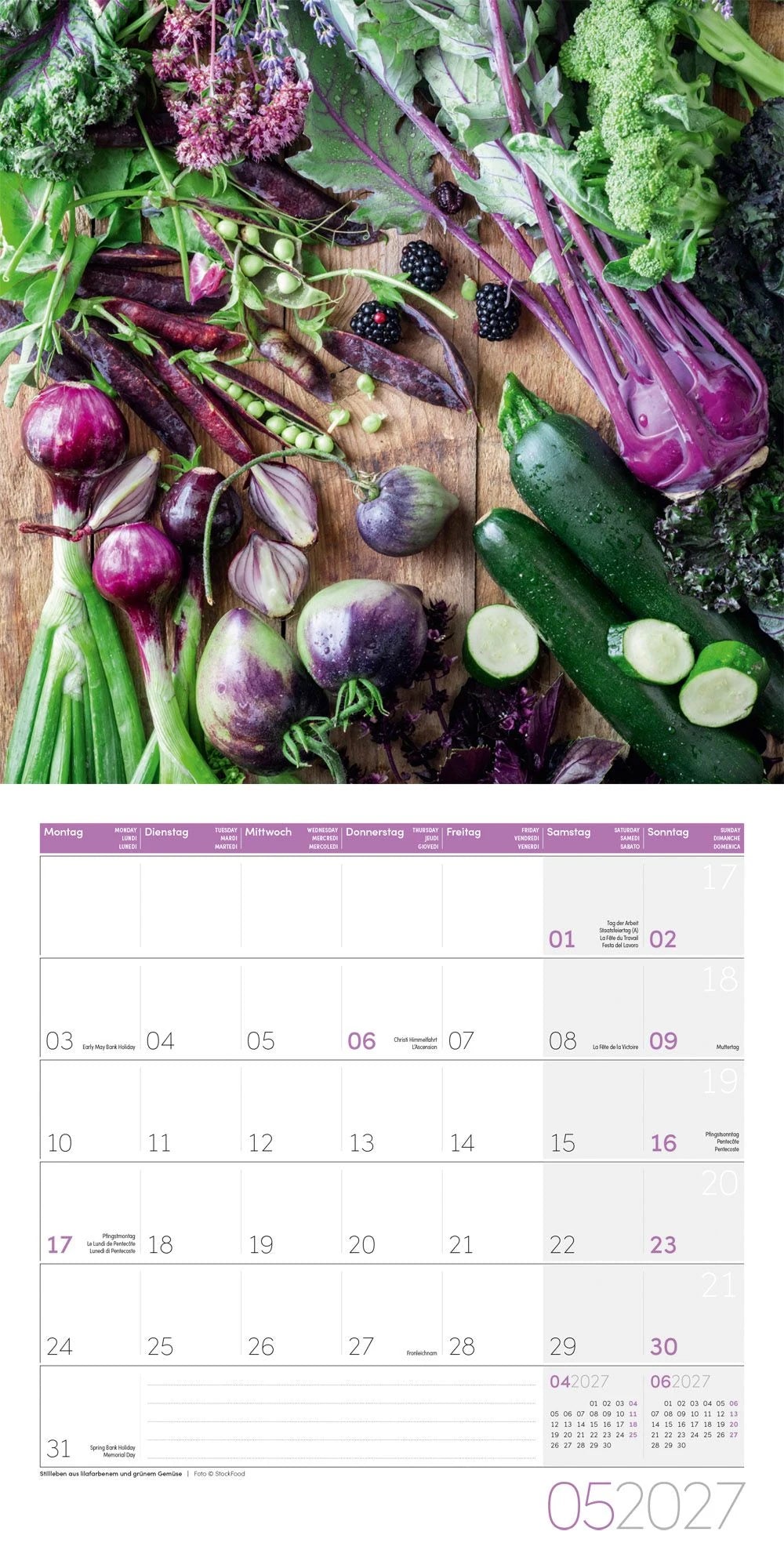 Food Kalender 2027 - 30x30 - Art12 – Ansicht