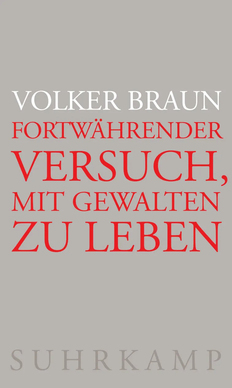 Buchcover von 'Fortwährender Versuch, mit Gewalten zu leben' - Gebundene Ausgabe von Volker Braun
