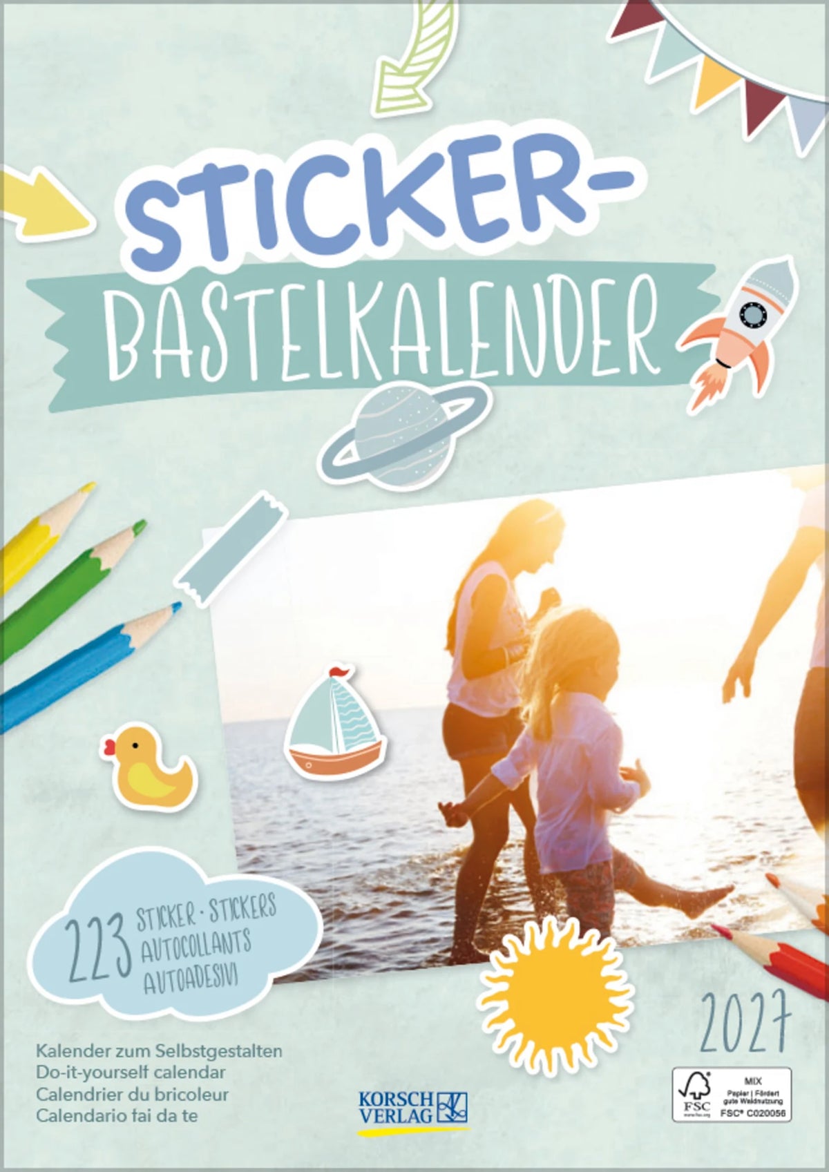Bastelkalender: Fot-Malen-Basteln Bastelkalender mit Stickern 2027