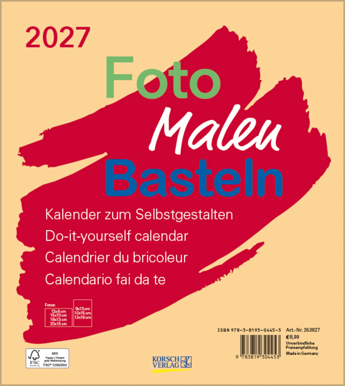 Bastelkalender: Foto-Malen-Basteln Bastelkalender beige 2027