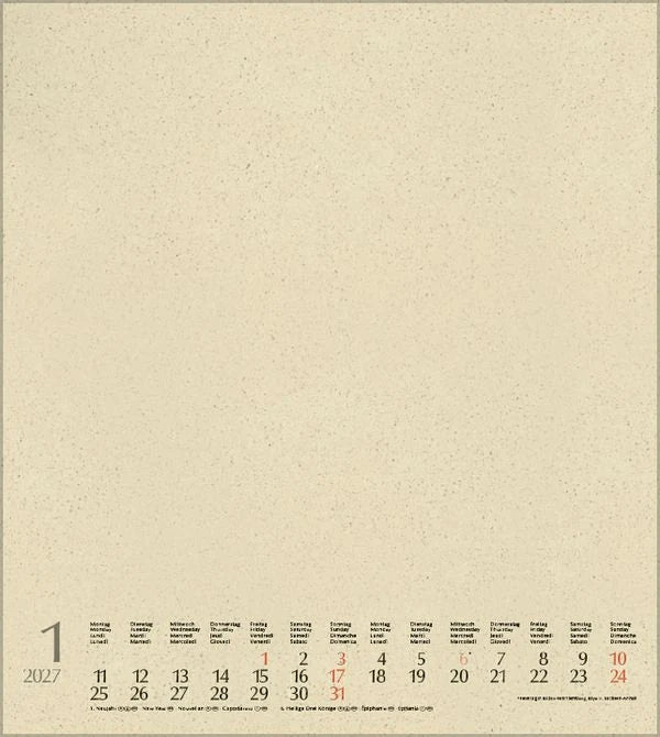 Foto-Malen-Basteln Bastelkalender Graspapier 2027 – Ansicht