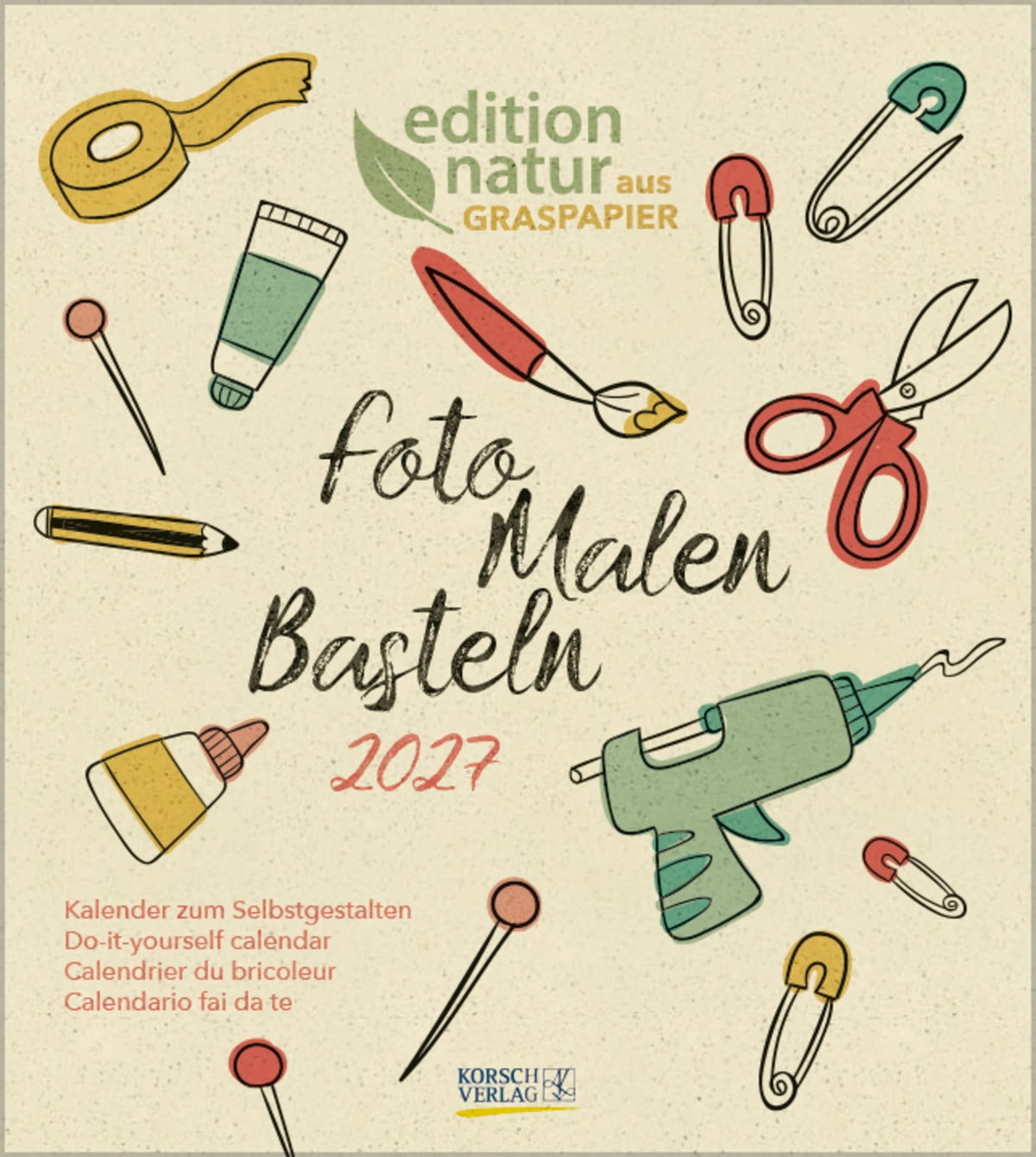 Bastelkalender: Foto-Malen-Basteln Bastelkalender Graspapier 2027