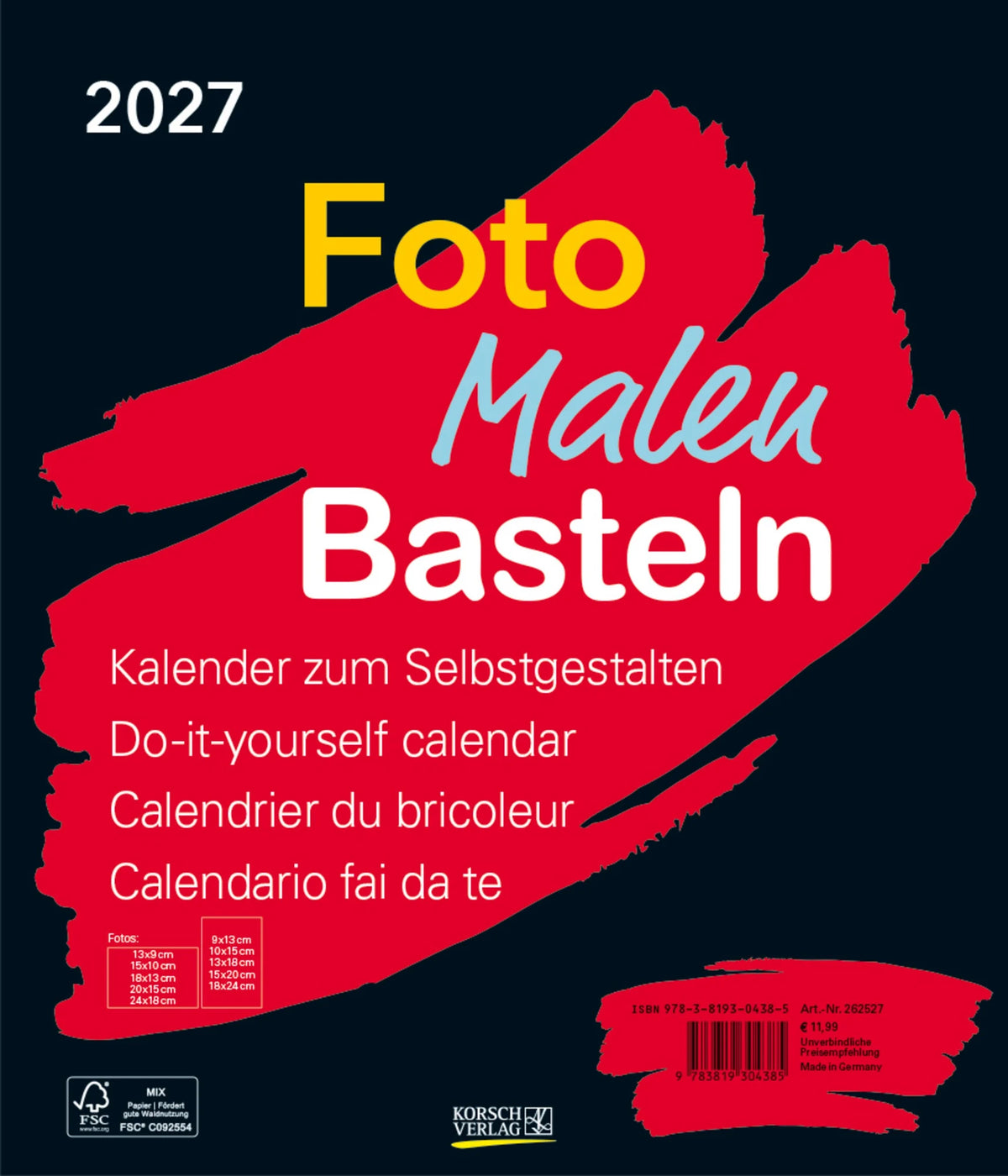 Bastelkalender: Foto-Malen-Basteln Bastelkalender schwarz groß 2027