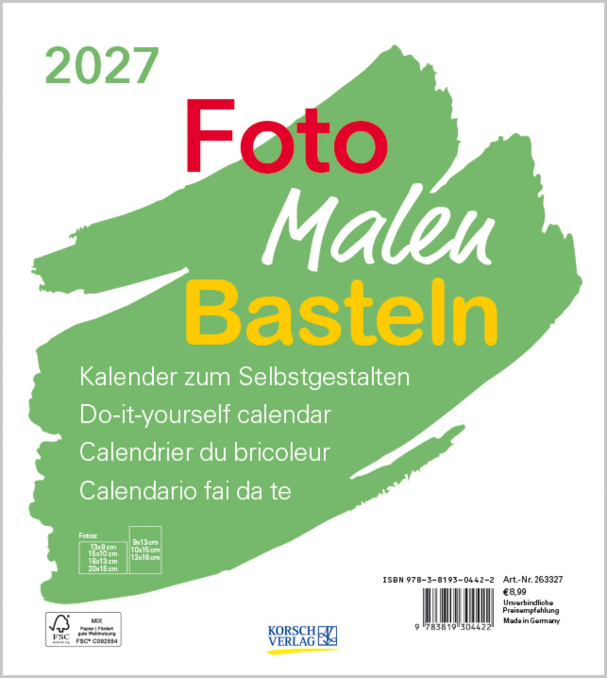 Bastelkalender: Foto-Malen-Basteln Bastelkalender weiß 2027