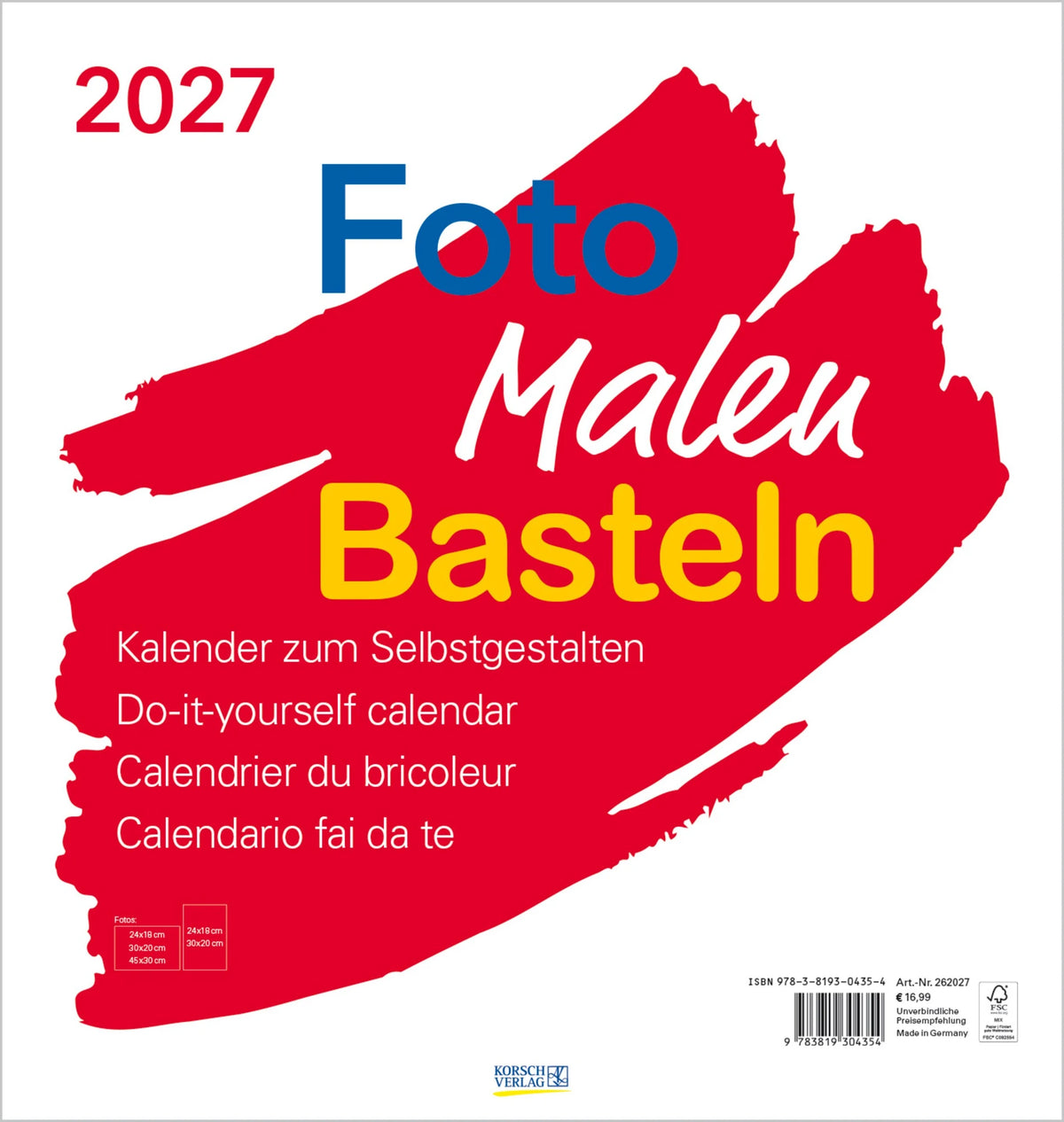 Bastelkalender: Foto-Malen-Basteln Bastelkalender weiß groß 2027