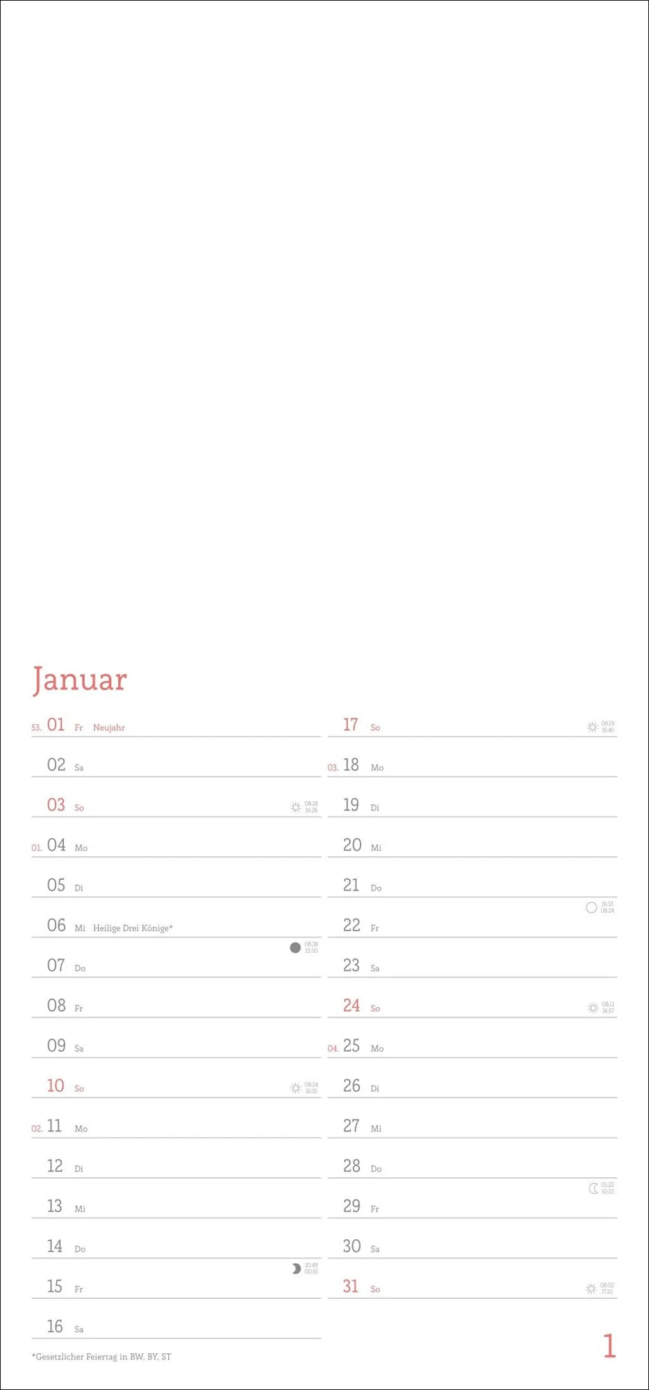 Fotokalender zum Selbstgestalten 2027 – Ansicht
