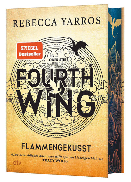 Buchcover von 'Fourth Wing – Flammengeküsst' - Gebundene Ausgabe von Rebecca Yarros
