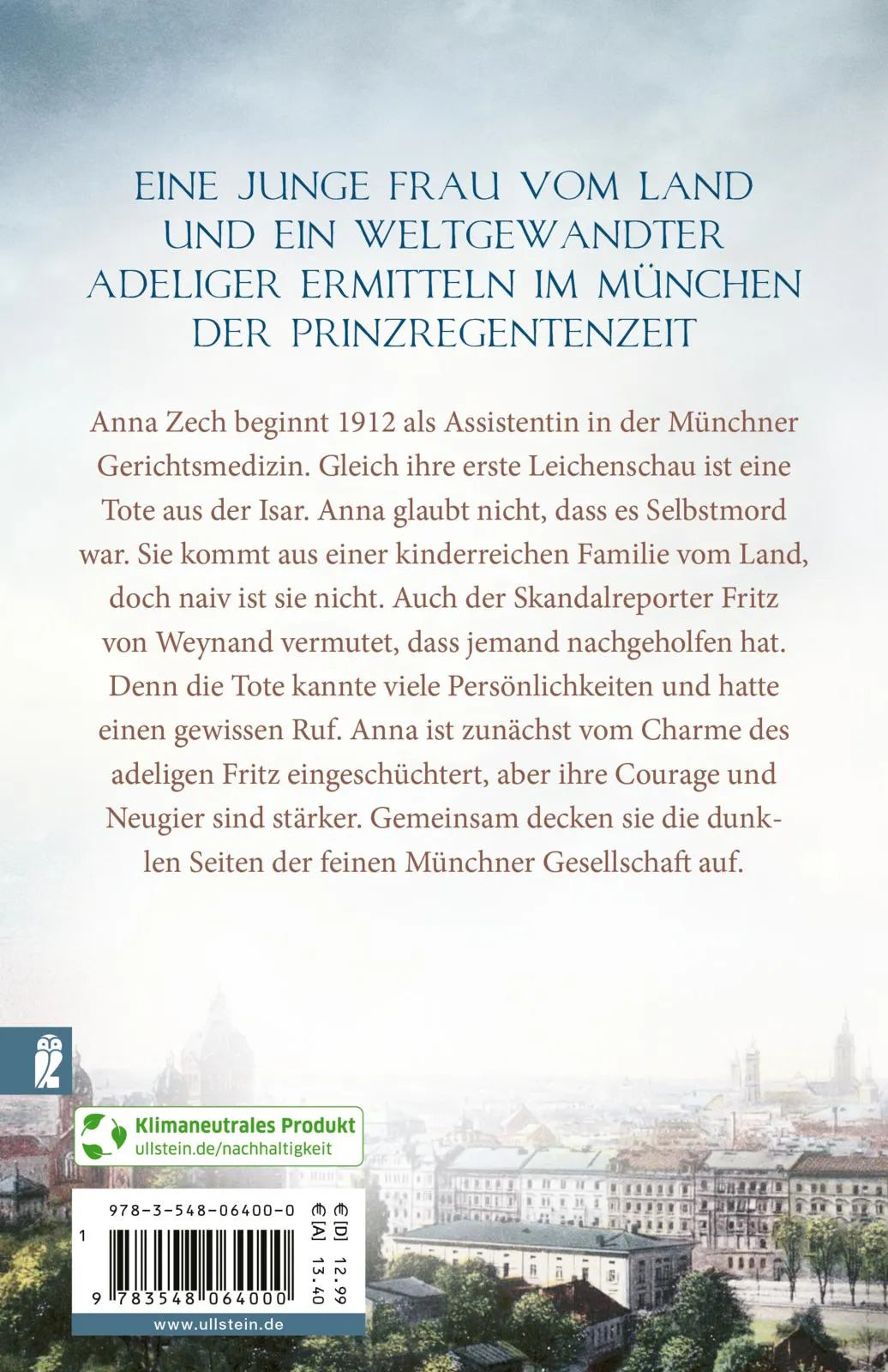 Buchrückseite von 'Fräulein Anna, Gerichtsmedizin' mit Klappentext - Taschenbuch