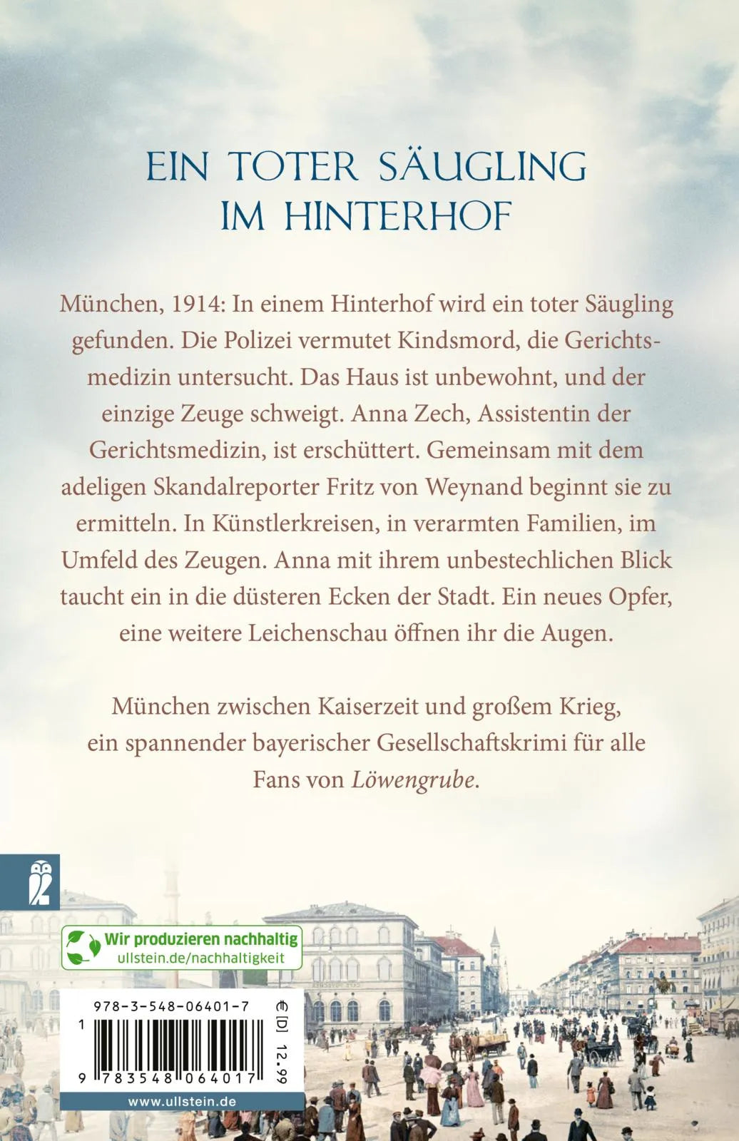 Buchrückseite von 'Fräulein Anna, Gerichtsmedizin' mit Klappentext - Taschenbuch