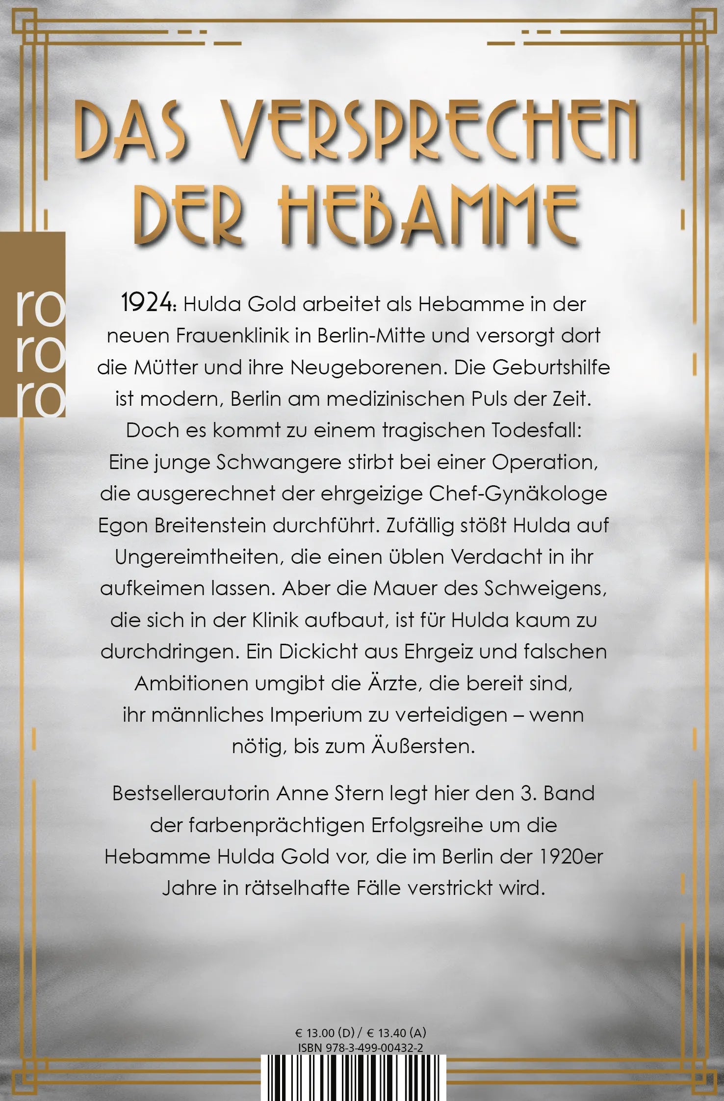 Buchrückseite von 'Fräulein Gold: Der Himmel über der Stadt' mit Klappentext - Taschenbuch