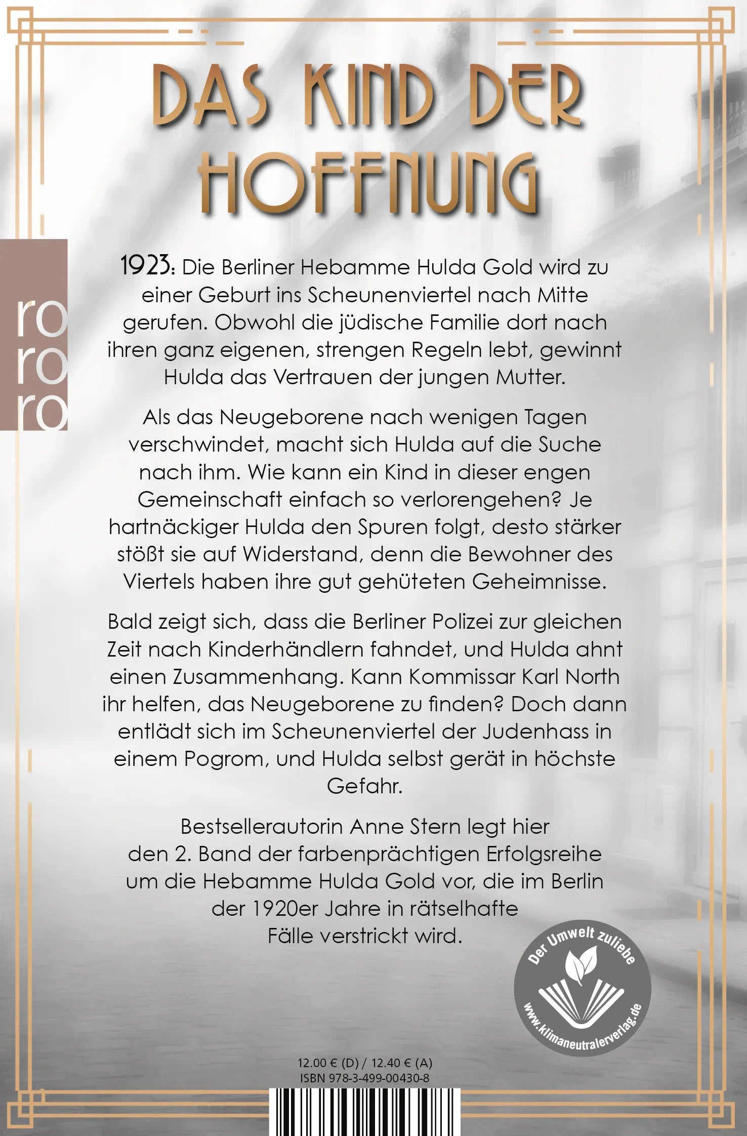 Buchrückseite von 'Fräulein Gold: Scheunenkinder' mit Klappentext - Taschenbuch