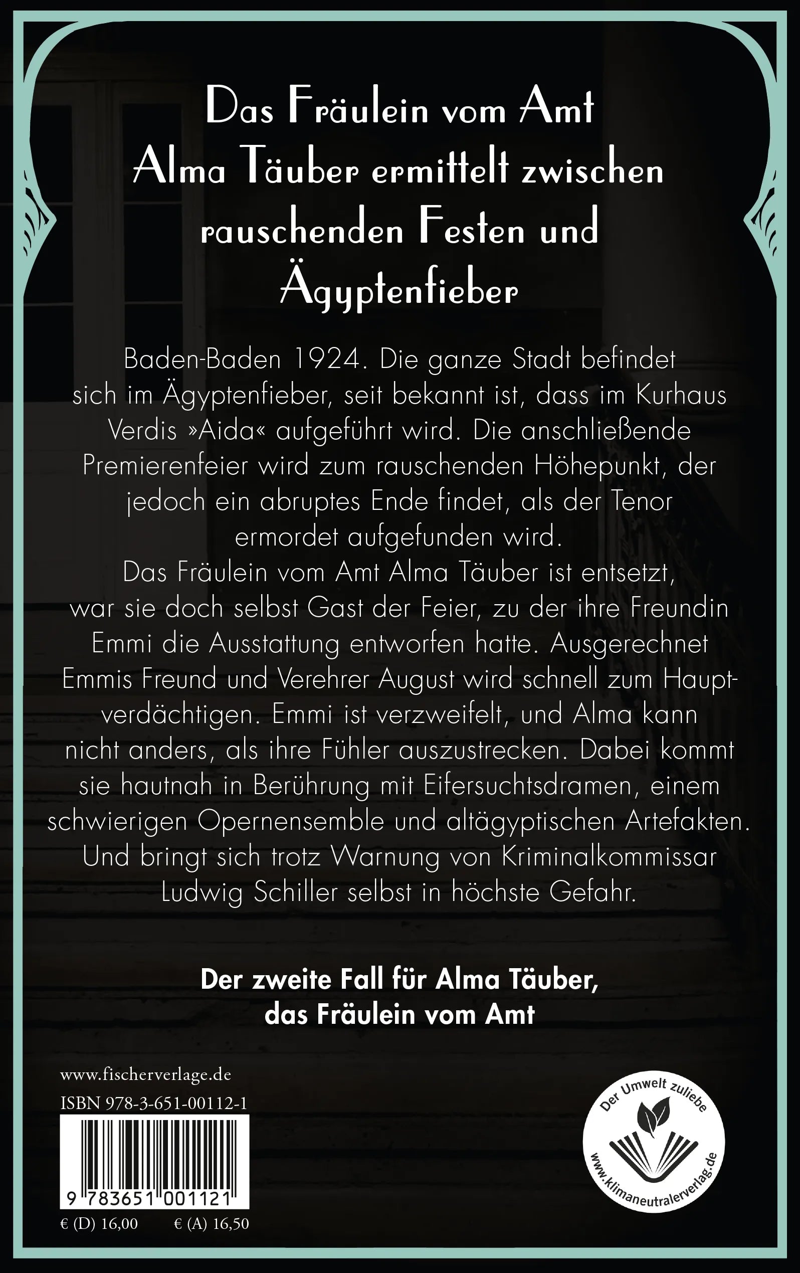 Buchrückseite von 'Fräulein vom Amt – Der Tote im Kurhaus' mit Klappentext - Paperback
