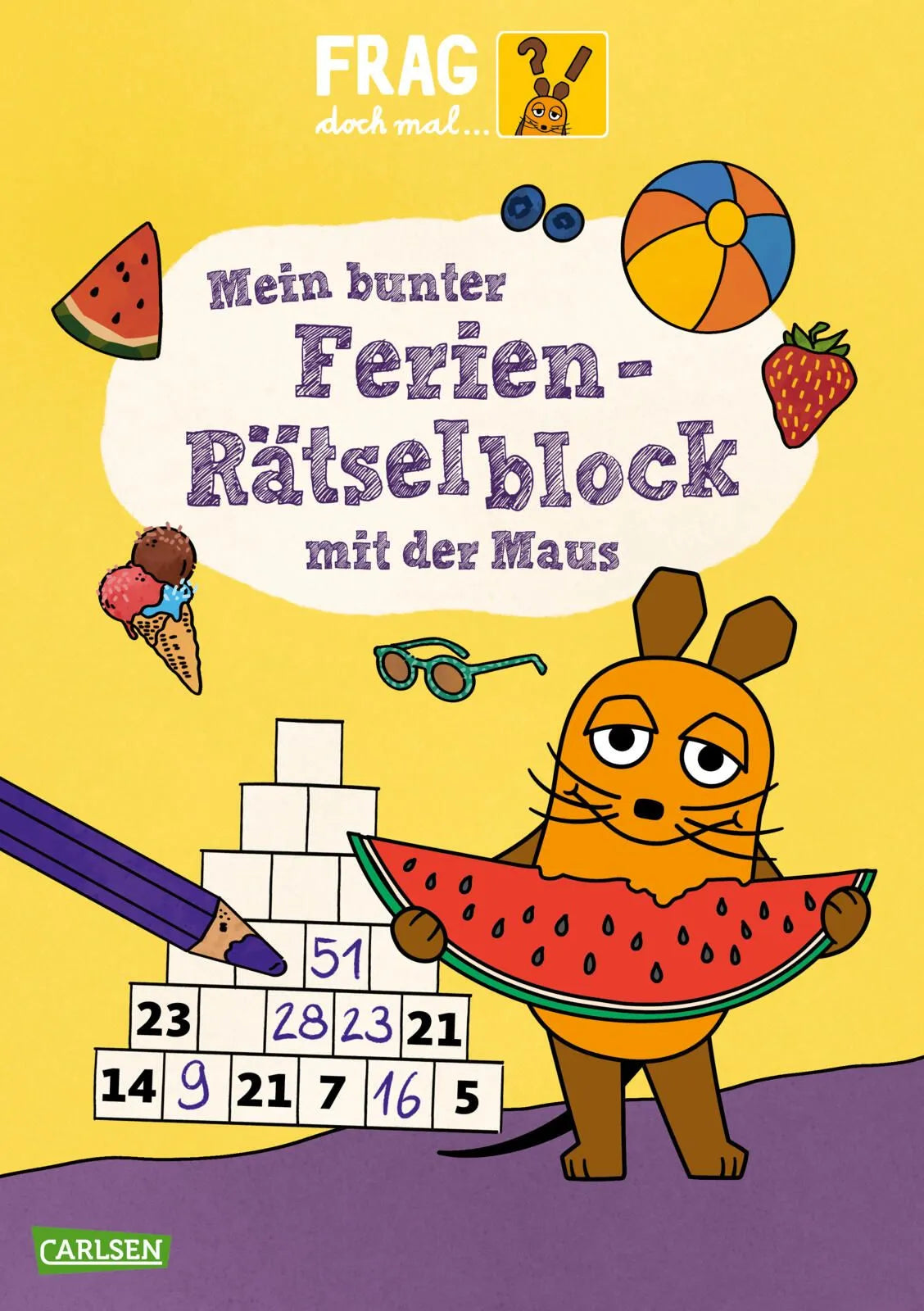 Cover: Frag doch mal ... die Maus: Mein bunter Ferien-Rätselblock mit der Maus (Taschenbuch) von Alexandra Mayer
