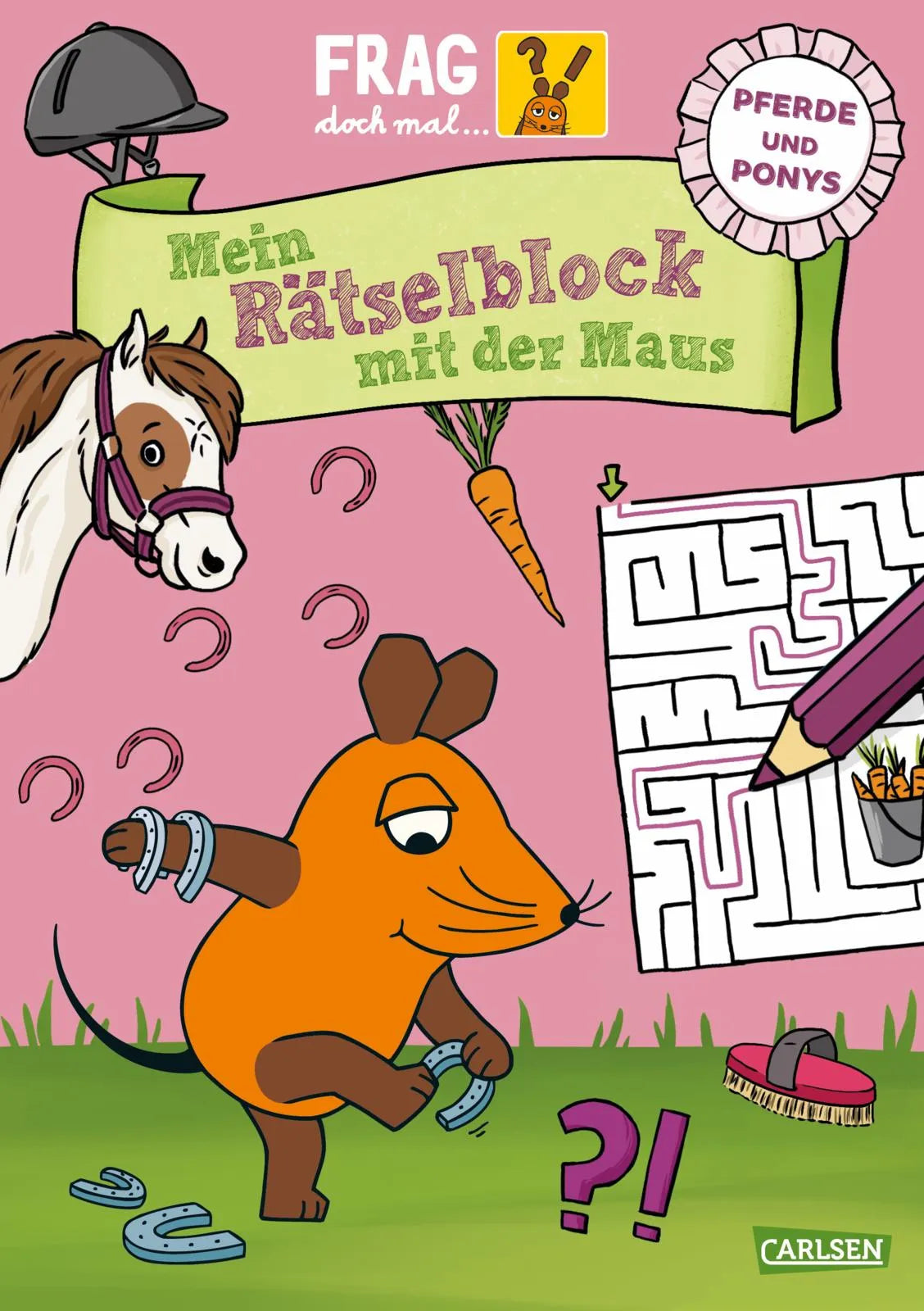 Buchcover von 'Frag doch mal ... die Maus: Mein Rätselblock mit der Maus – Pferde und Ponys' - Taschenbuch von Linda Hartwig
