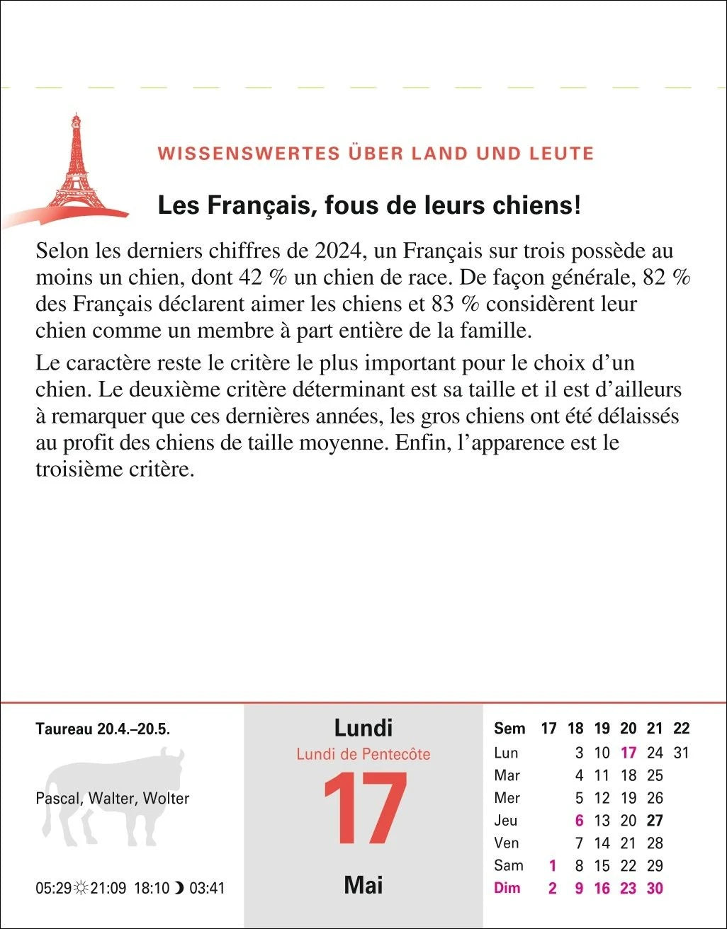 Französisch Sprachkalender 2027 - Französisch lernen leicht gemacht - Tagesabreißkalender – Ansicht