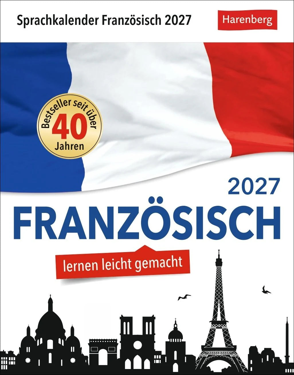 Taschenkalender: Französisch Sprachkalender 2027 - Französisch lernen leicht gemacht - Tagesabreißkalender