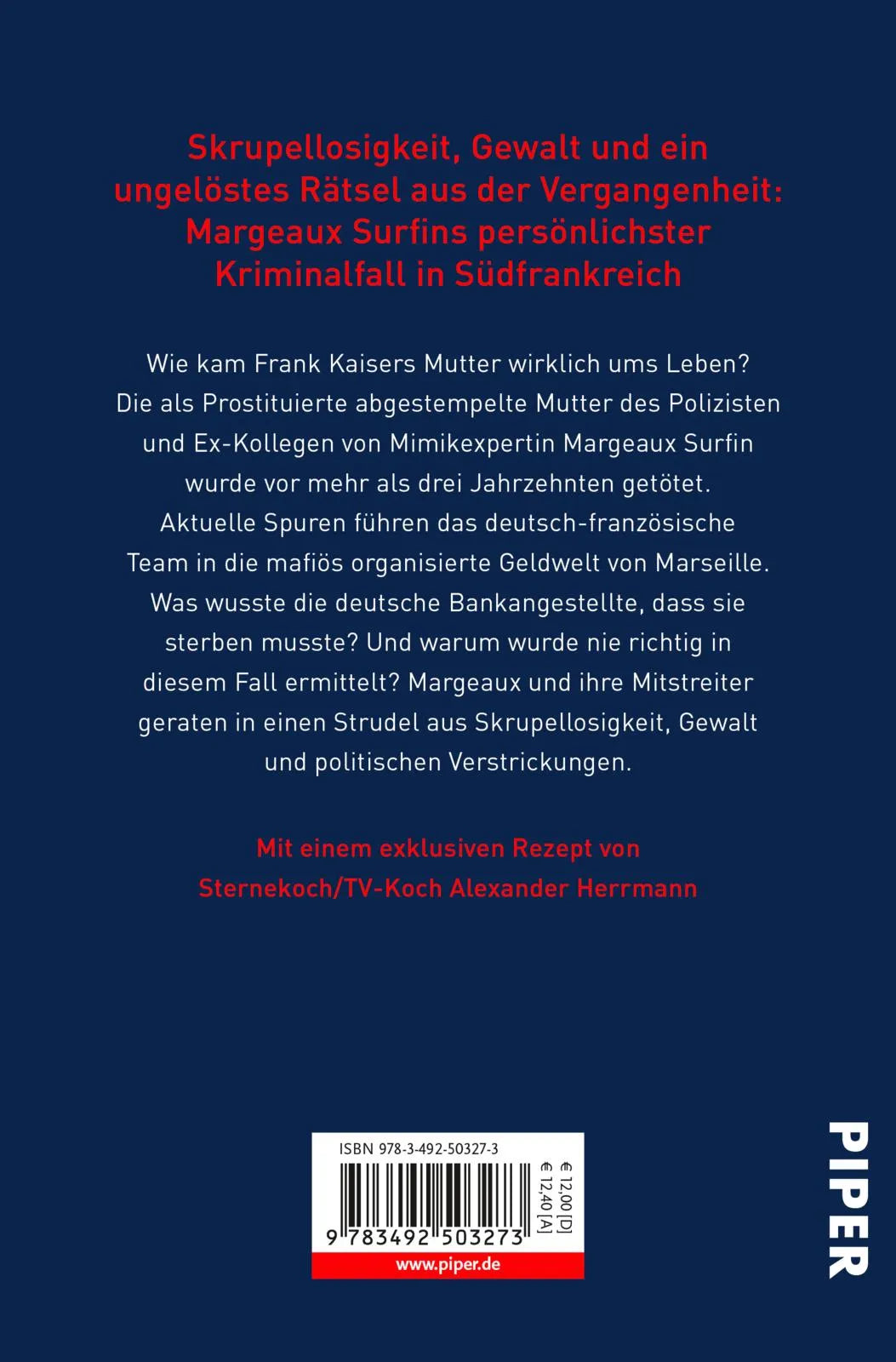 Buchrückseite von 'Französische Verstrickungen' mit Klappentext - Taschenbuch