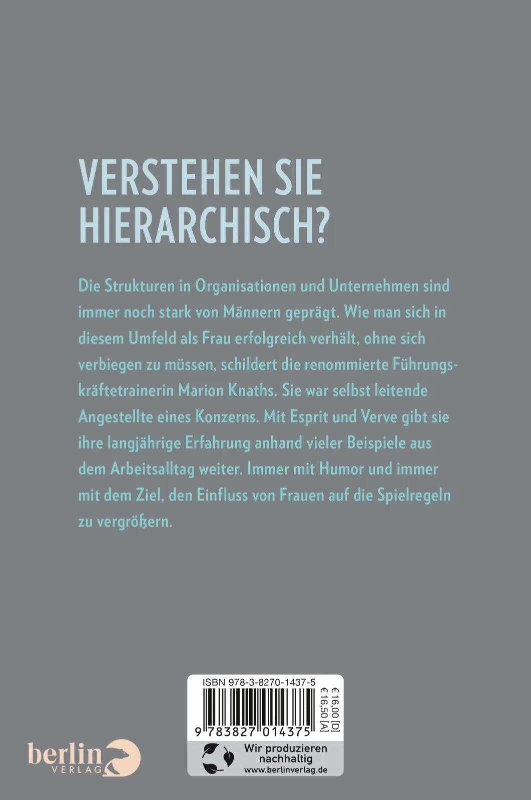 Buchrückseite von 'FrauenMACHT!' mit Klappentext - Paperback