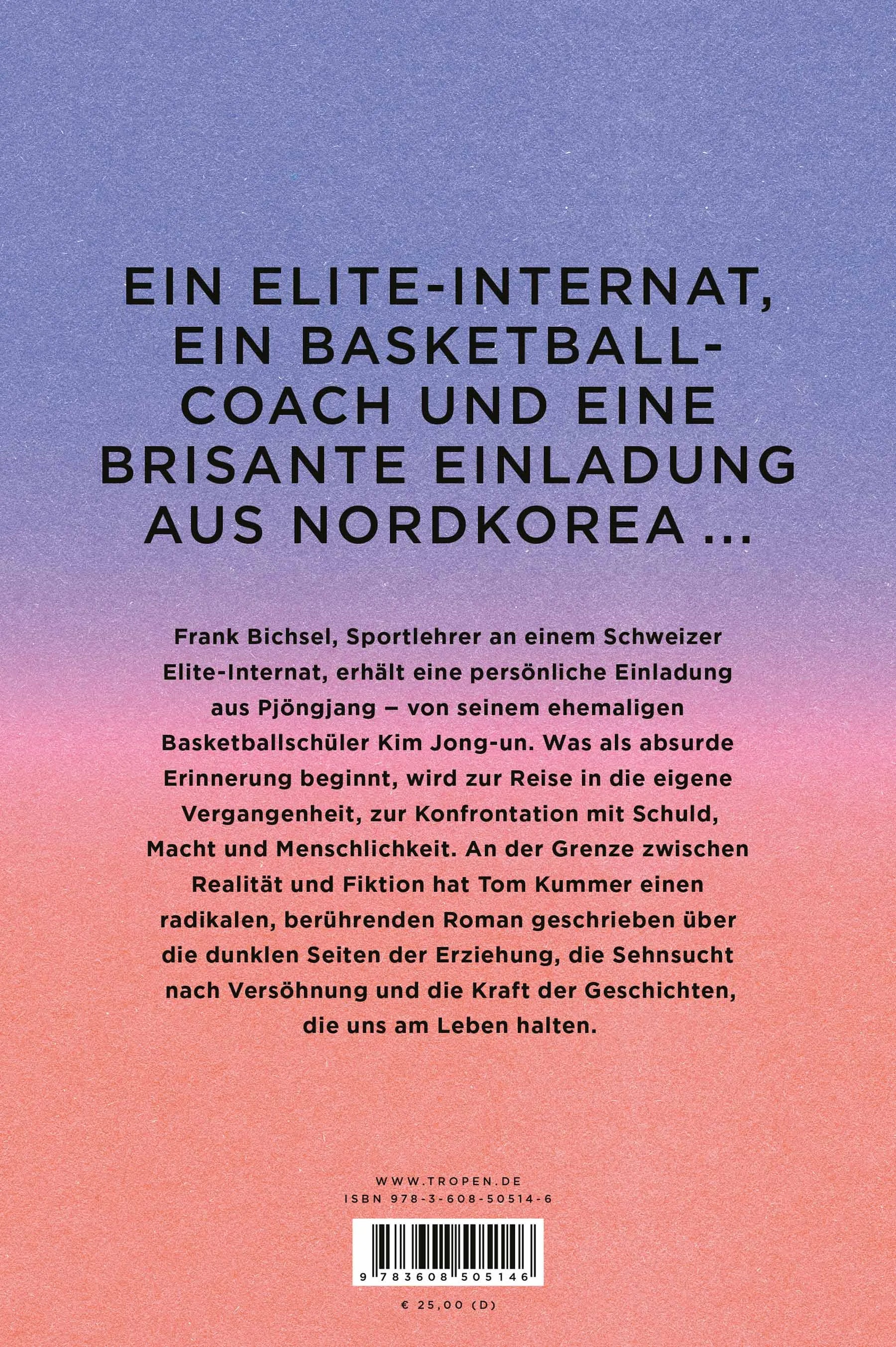 Buchrückseite von 'Freiwürfe mit einem Diktator' mit Klappentext - Gebundene Ausgabe