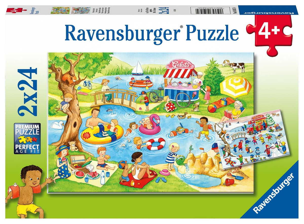 Kinderpuzzle: Kinderpuzzle 2x24 Teile - Freizeit am See