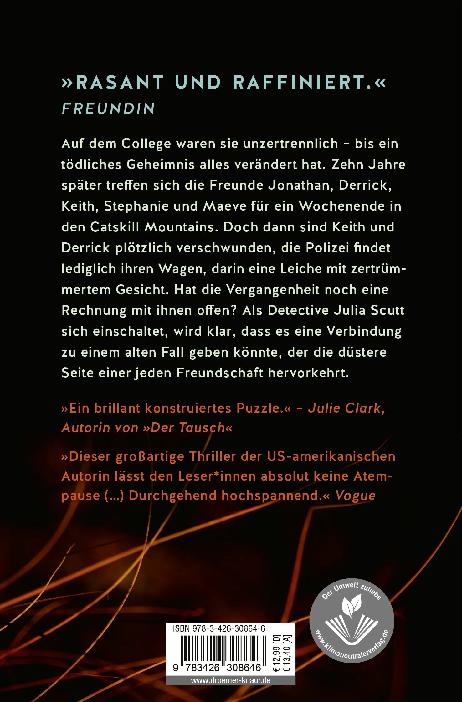 Buchrückseite von 'Freunde. Für immer.' mit Klappentext - Taschenbuch