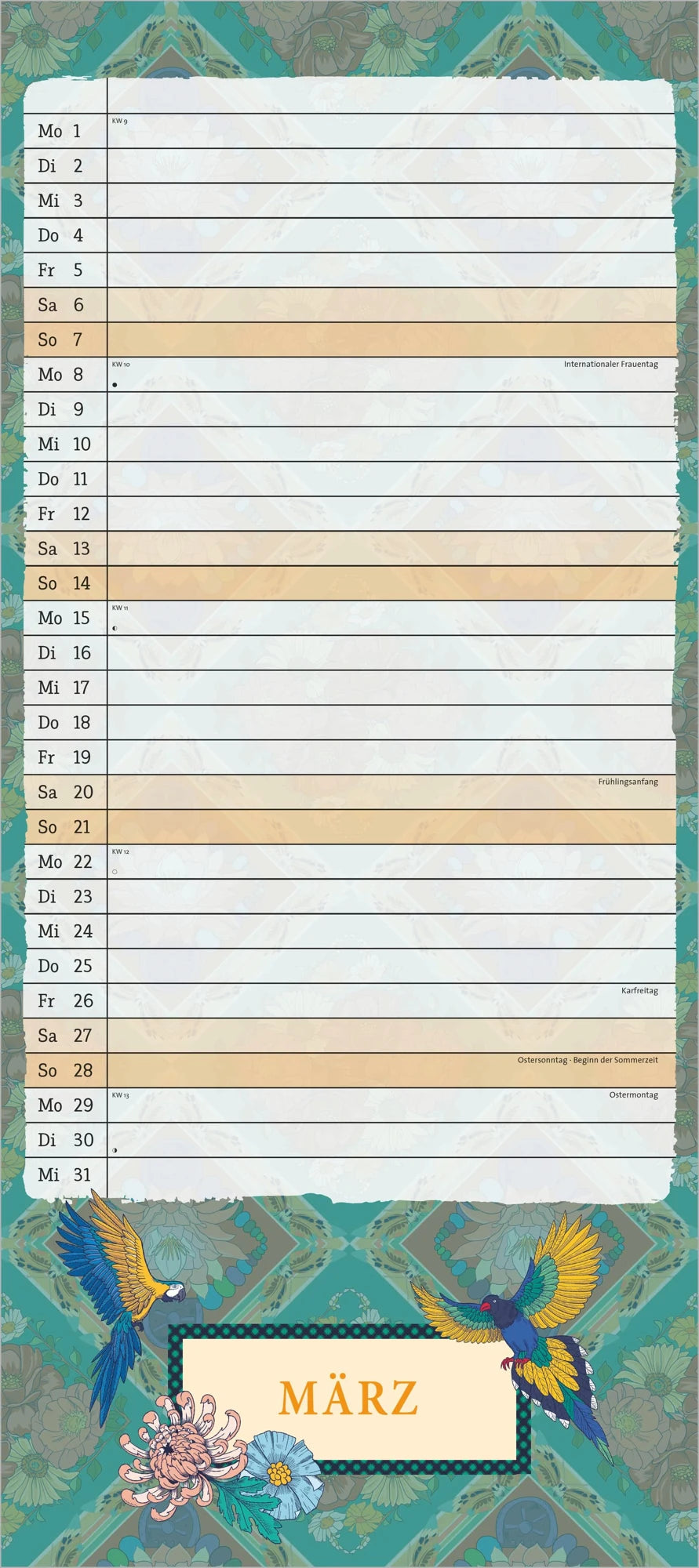 Frida Kahlo Notizkalender 2027 – Ansicht