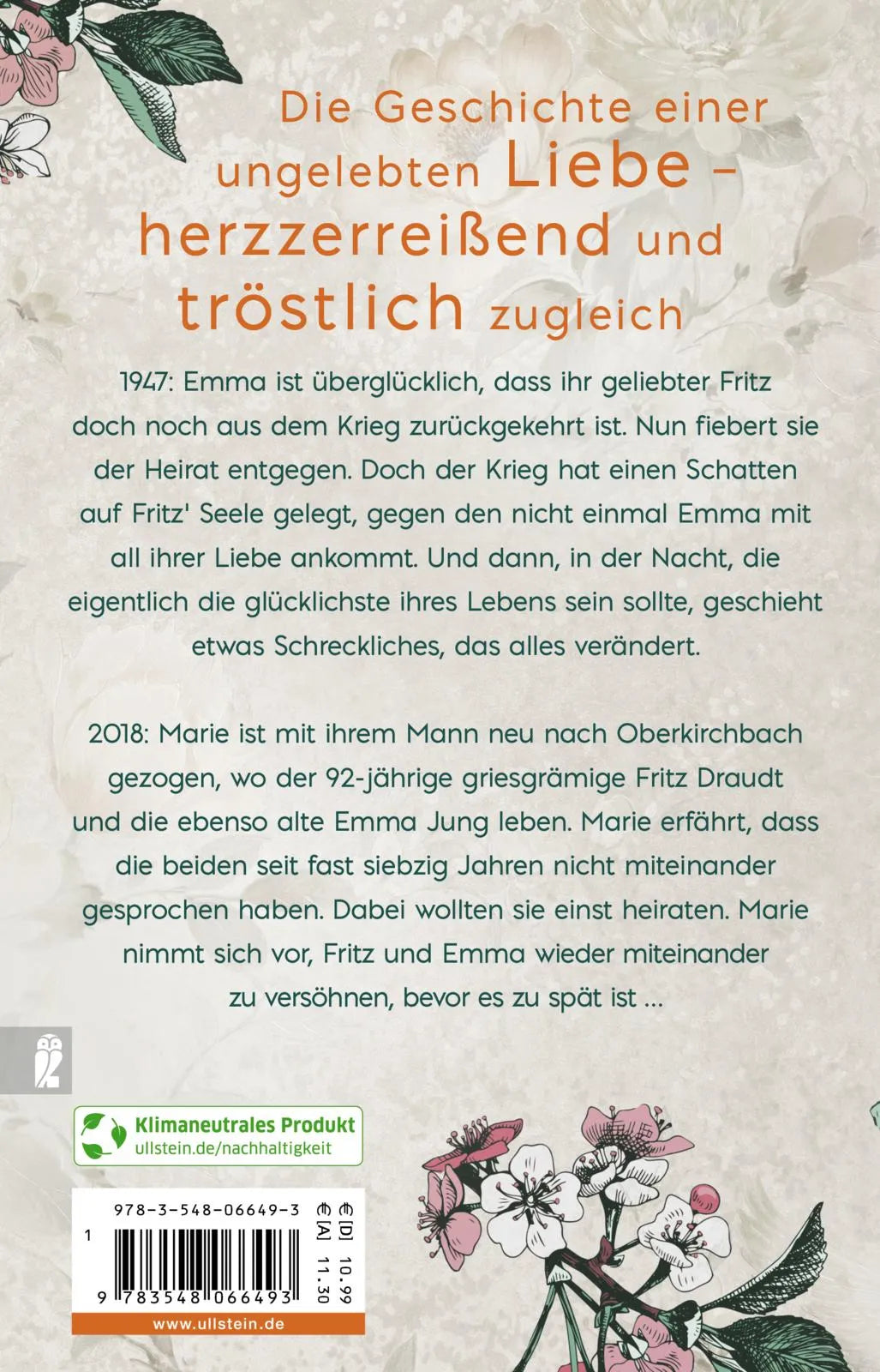 Buchrückseite von 'Fritz und Emma' mit Klappentext - Taschenbuch