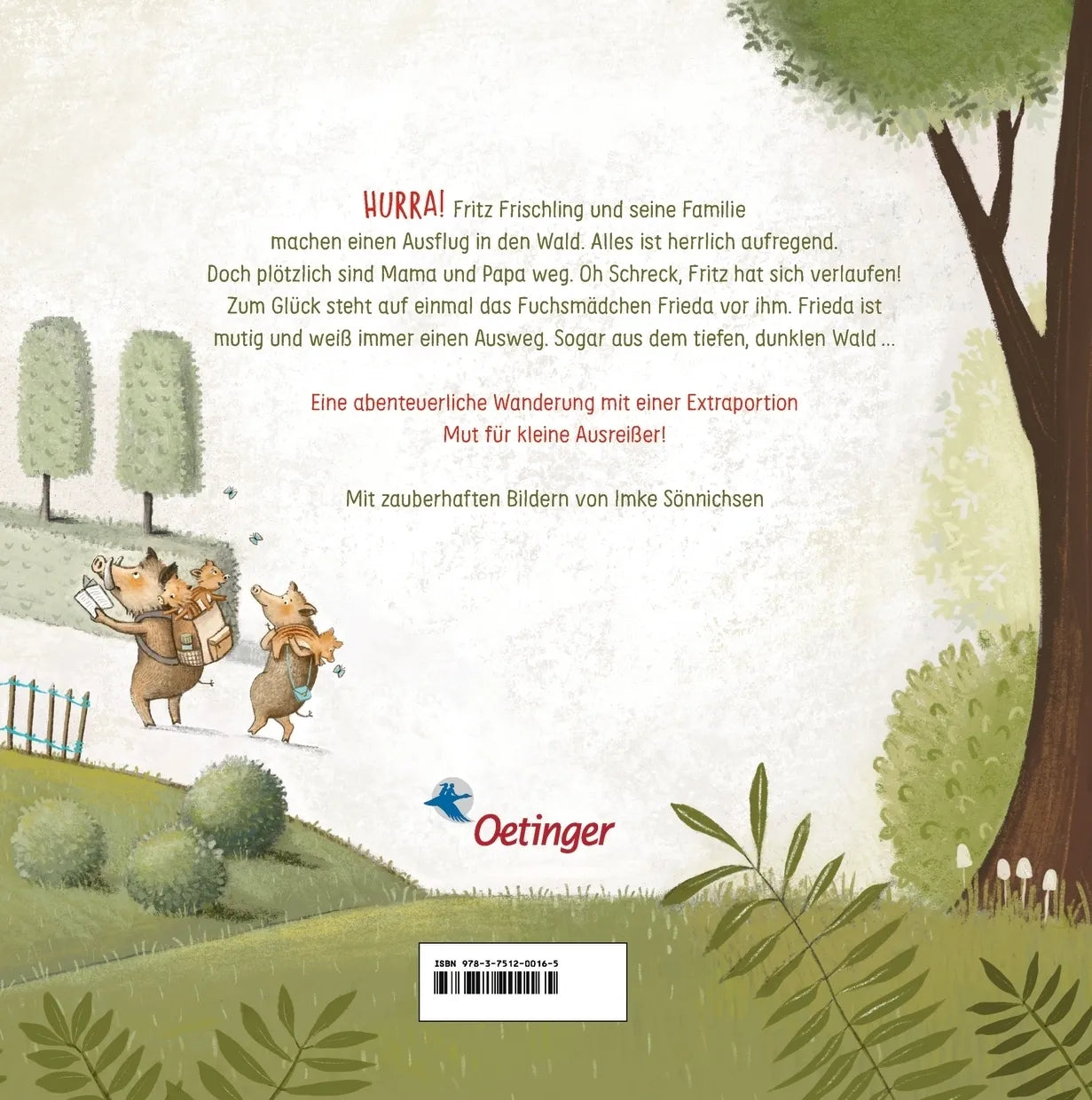 Buchrückseite von 'Fritz und Frieda' mit Klappentext - Gebundene Ausgabe