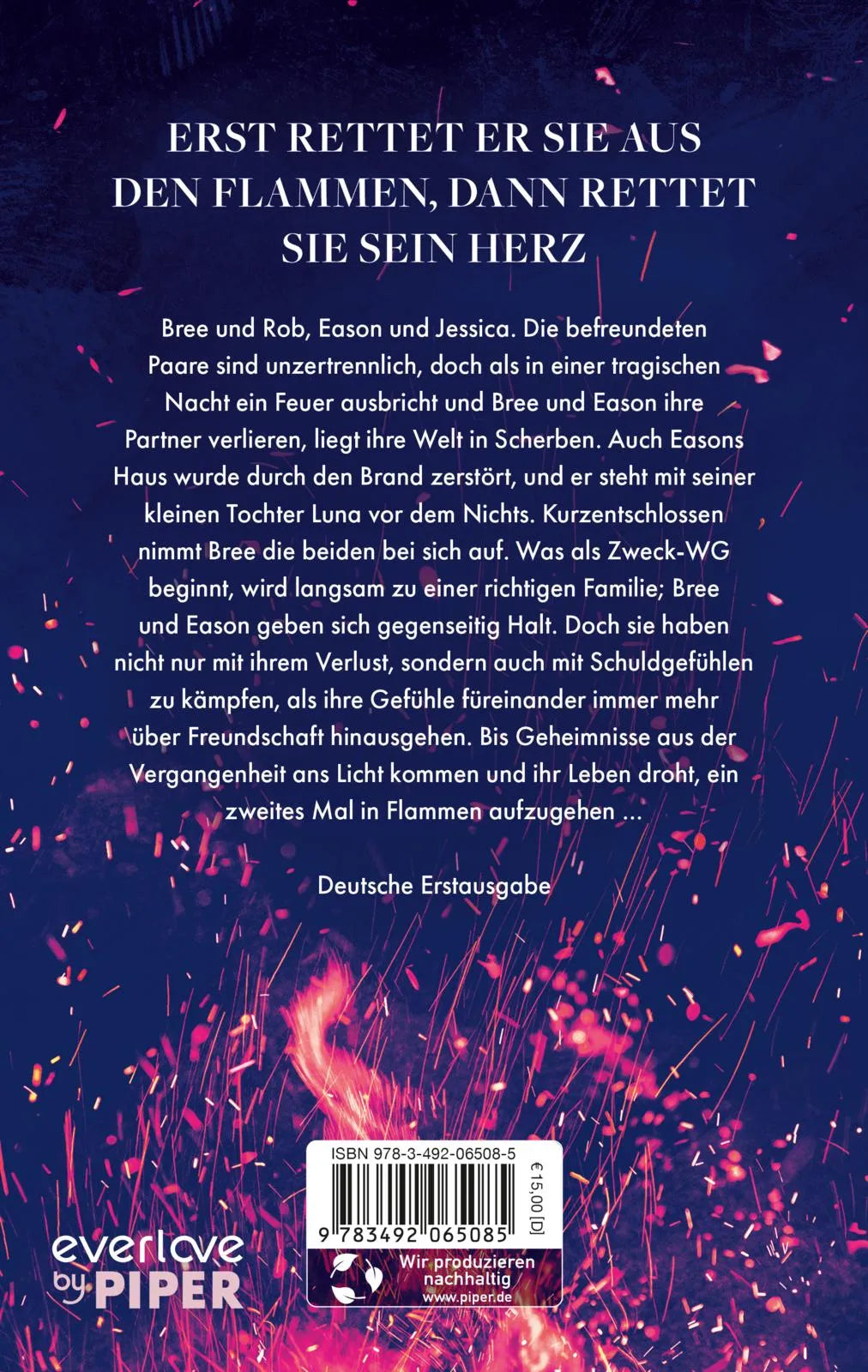 Buchrückseite von 'From the Embers – Sie müssen erst alles verlieren, um einander zu finden' mit Klappentext - Paperback