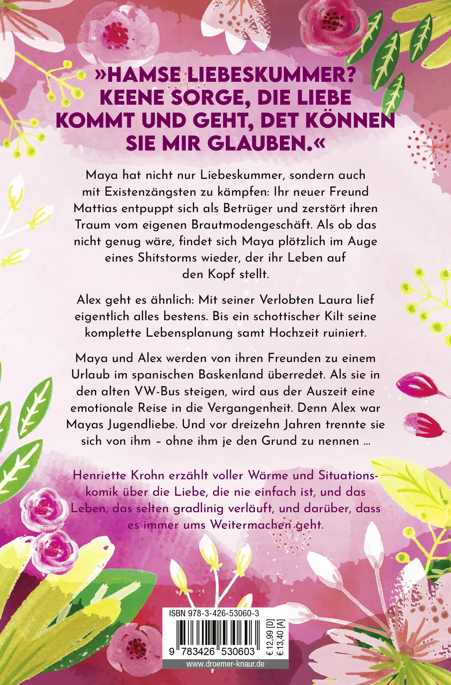Buchrückseite von 'Frühling, Sommer, Herbst und du' mit Klappentext - Taschenbuch