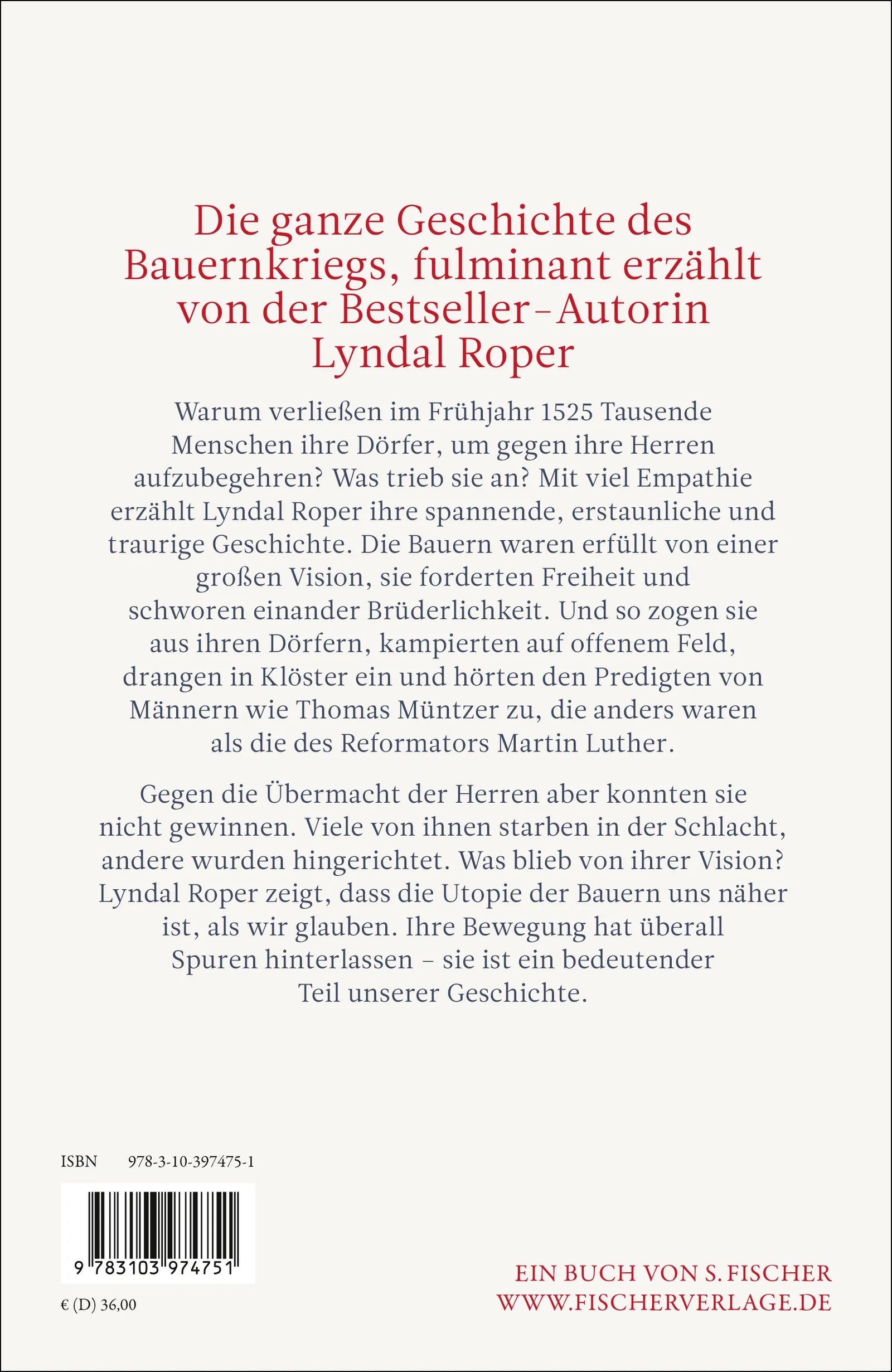 Buchrückseite von 'Für die Freiheit' mit Klappentext - Gebundene Ausgabe
