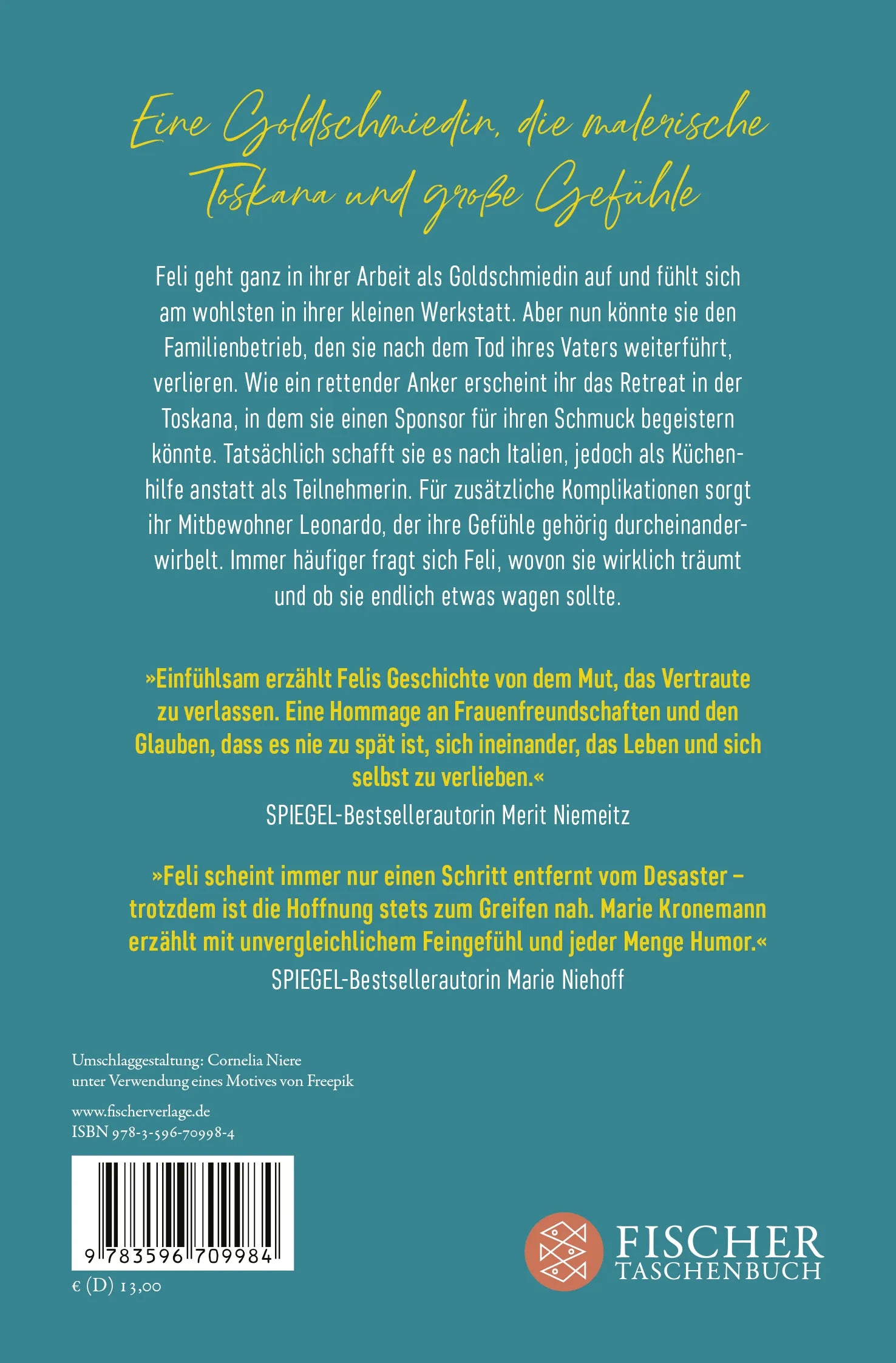 Buchrückseite von 'Funkelnd wie Glück' mit Klappentext - Taschenbuch